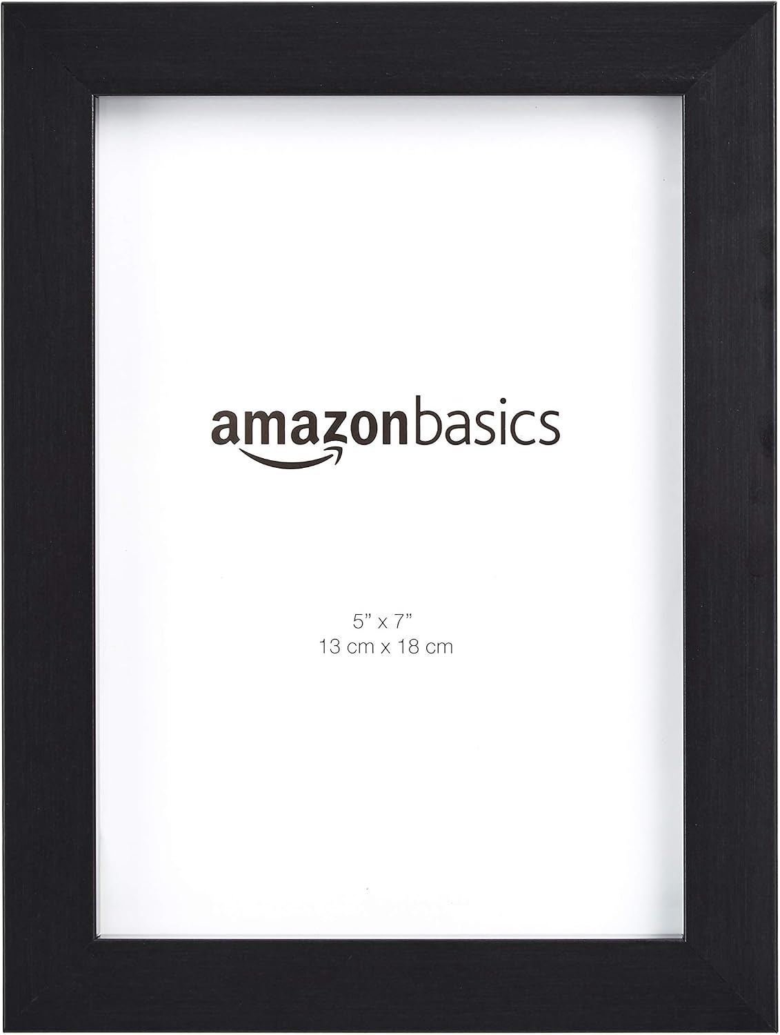 Detalle de Amazon Basics Rechteckiger Fotorahmen, 5 Stück, Schwarz, 20 x 25 cm