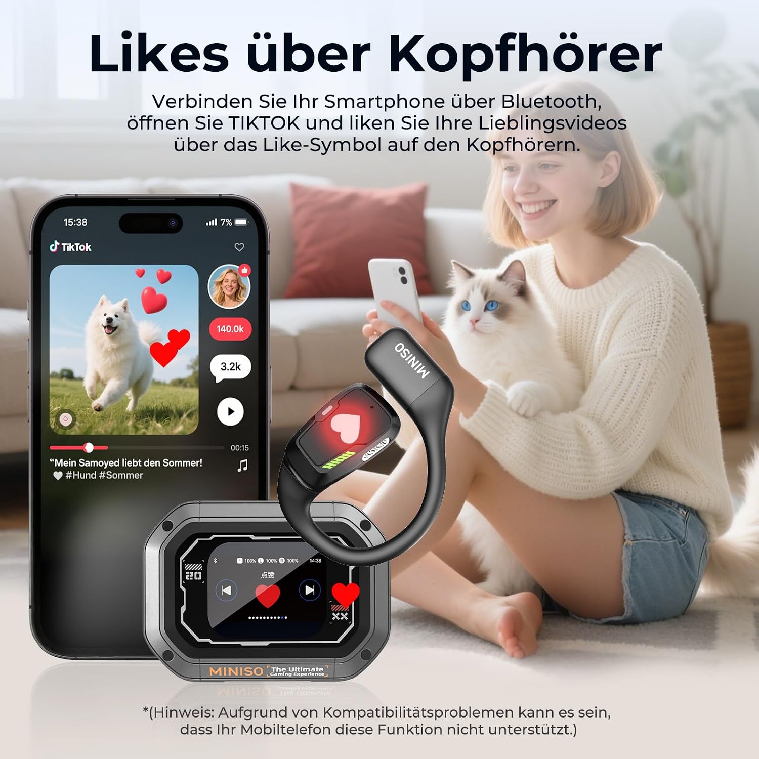 Thumbnail 4 de MINISO M98 AI Übersetzer Kopfhörer mit 134 Sprachen