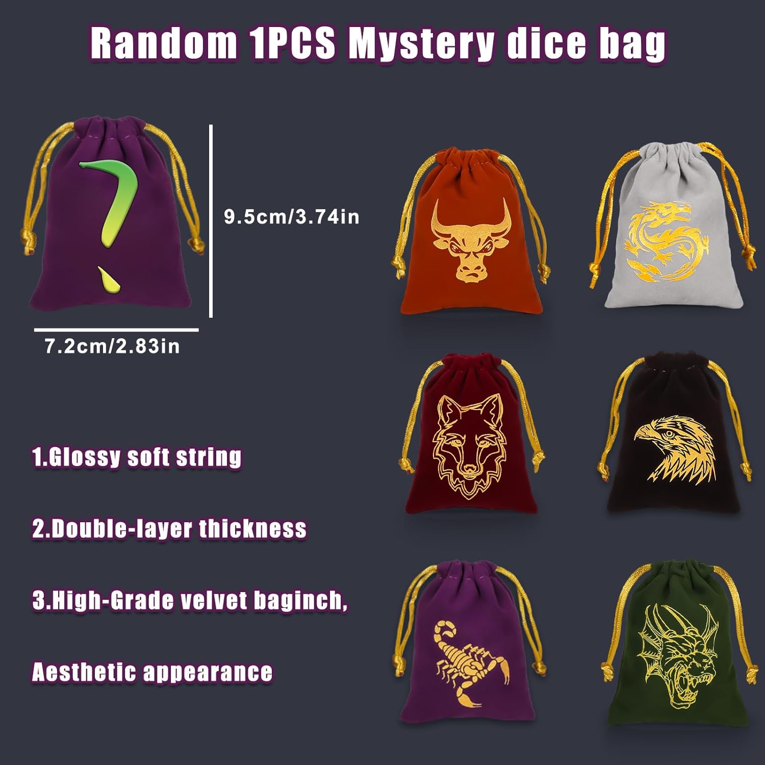 Detalle de CiaraQ Polyhedral Dice Set — 7-Piece DND RPG Dice in Random Color