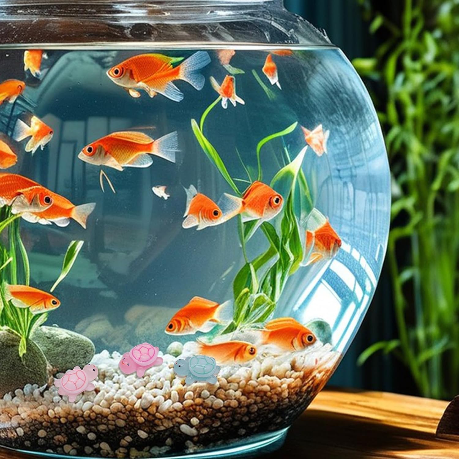 Detalle de FORYNXHWIN 50 Pcs Mini Resin Turtles: Luminous Tiny Sea Turtles for Decor, Gardens, Aquariums and Dollhouses