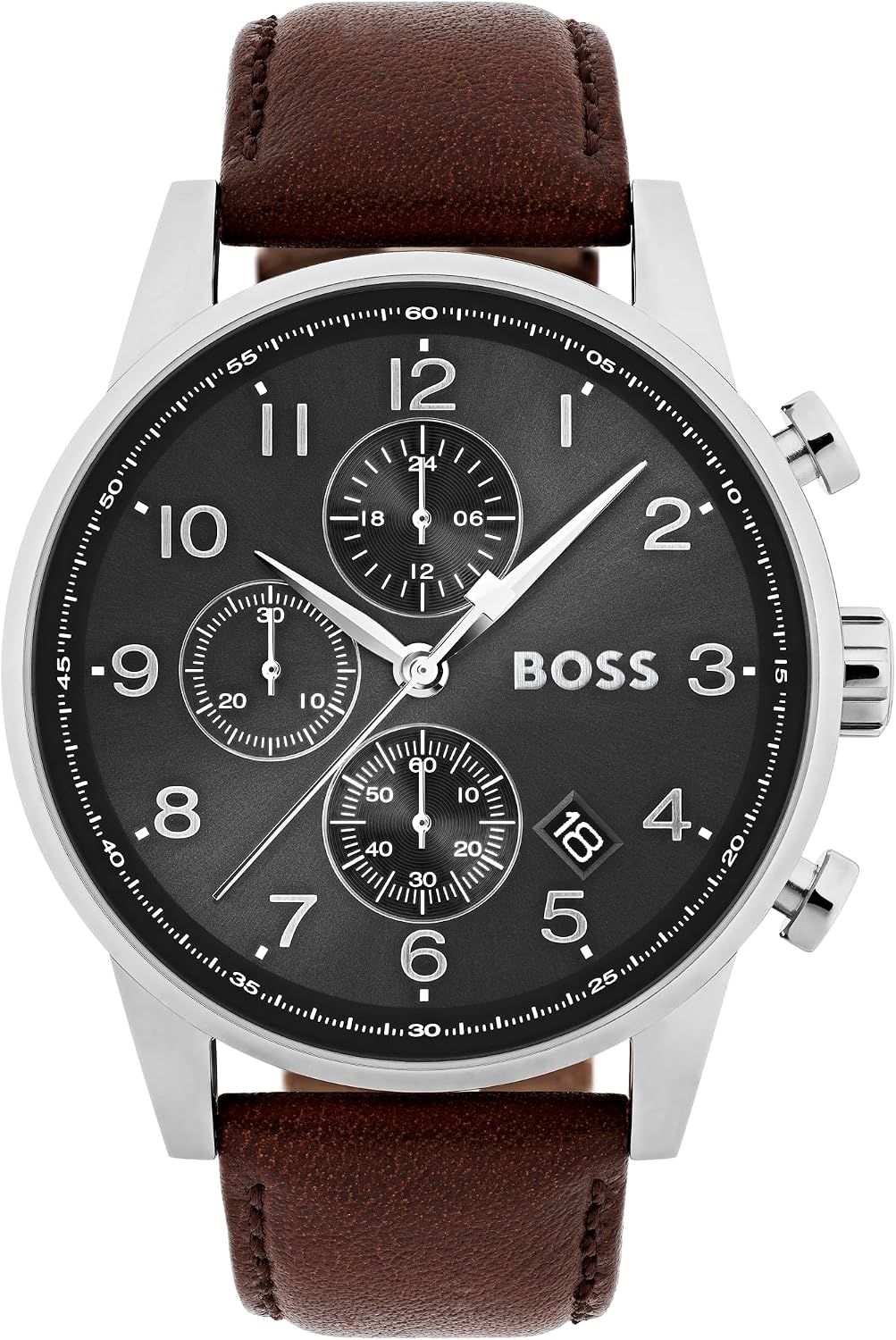 Detalle de BOSS Chronograph Quarz Herrenuhr Navigator – Gehäuse 44 mm, Datum, 5 ATM