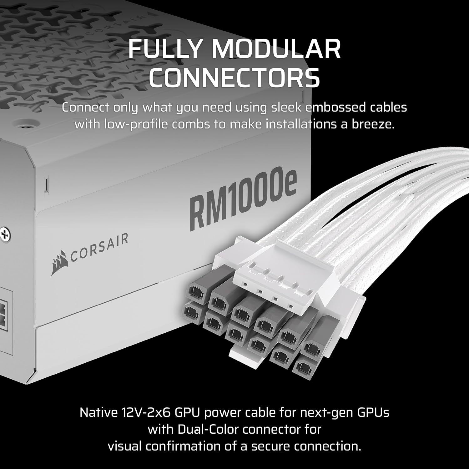 Detalle 2 de CORSAIR RM1000e 1000W Low-Noise ATX PSU