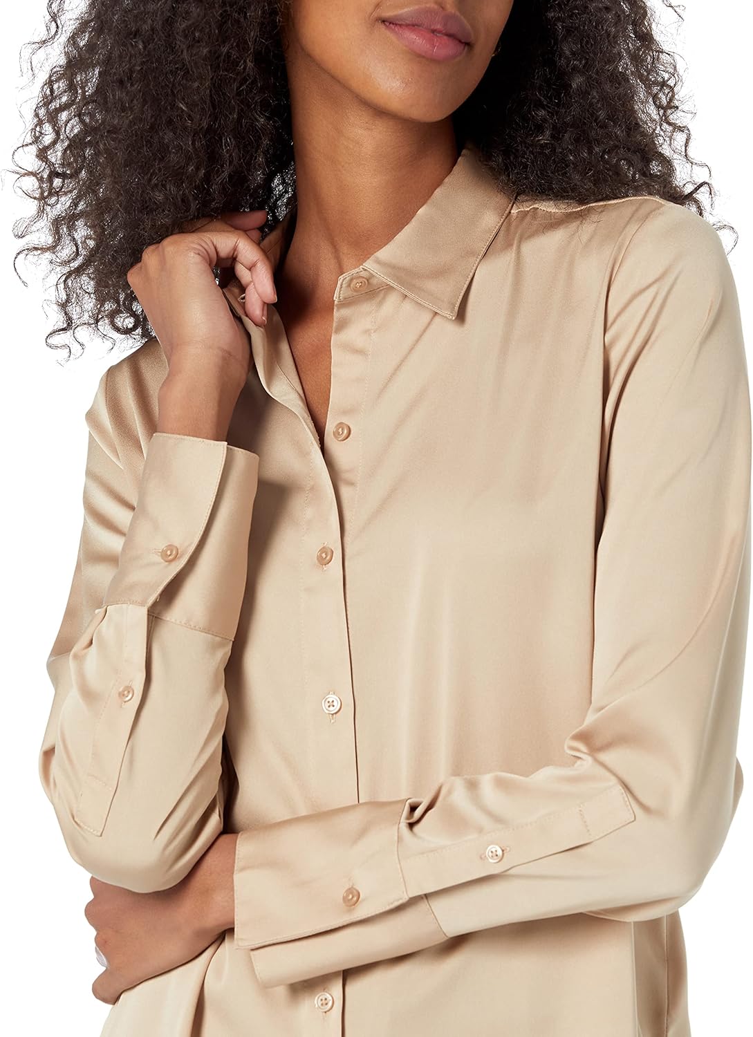 Thumbnail 2 de Amazon Essentials Damen Satinbluse Regular-Fit mit Knopfleiste – In Übergröße erhältlich