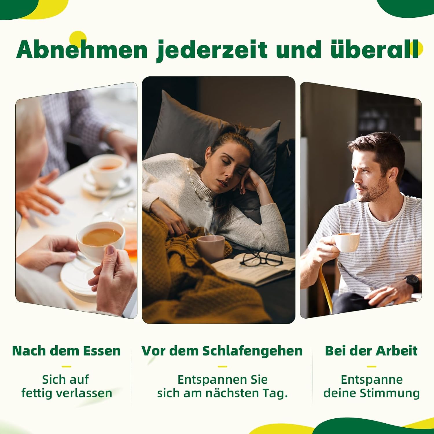 Thumbnail 6 de 28 Tage Kräutertee mit Grüntee, Lotusblatt, Cassia Samen, Maulbeerblatt & Moringa Samen – Sanfter Kräutergenuss für den Alltag