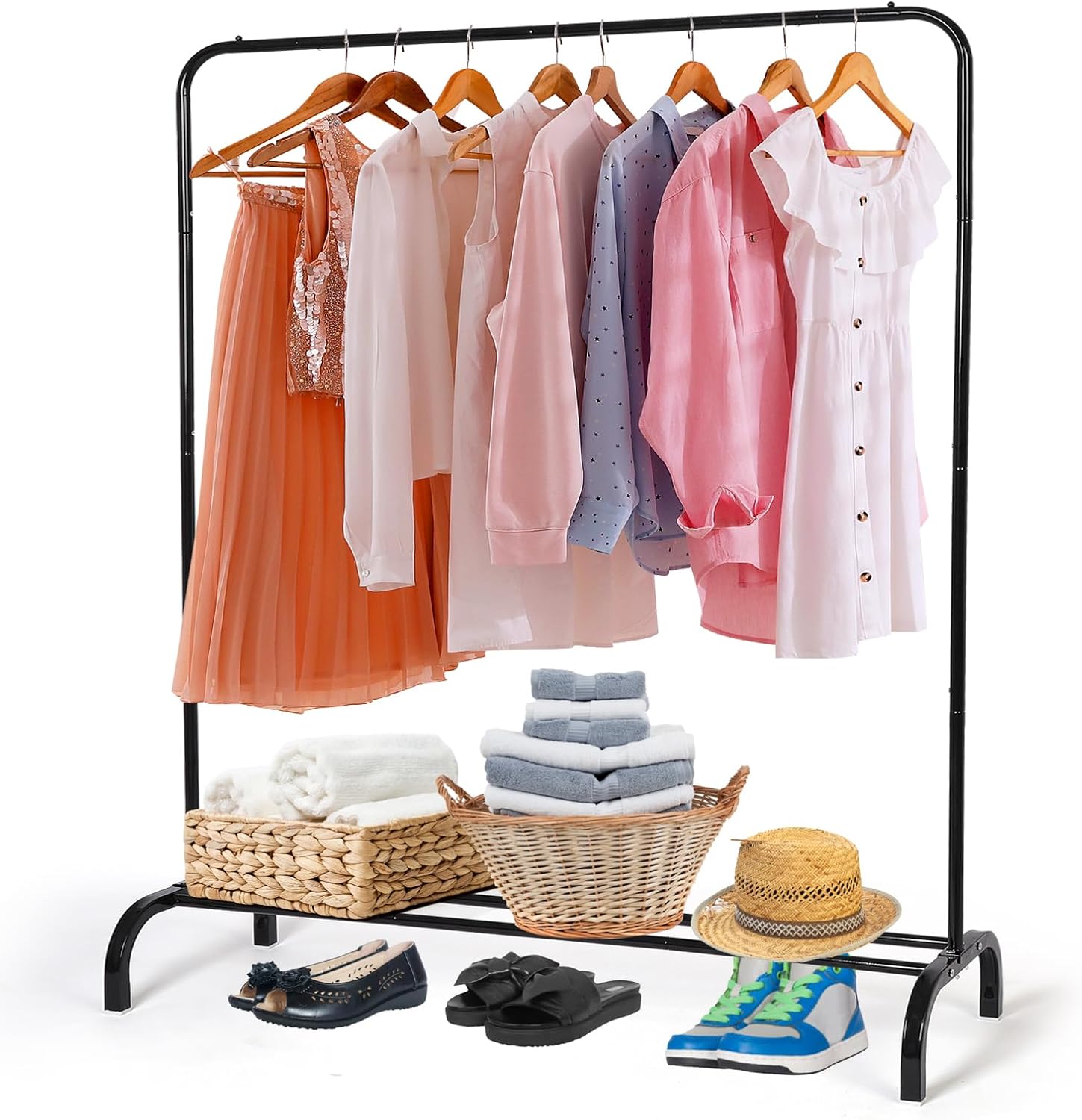 Detalle de Metal Clothing Rack 43.5in clothes rail with shelf