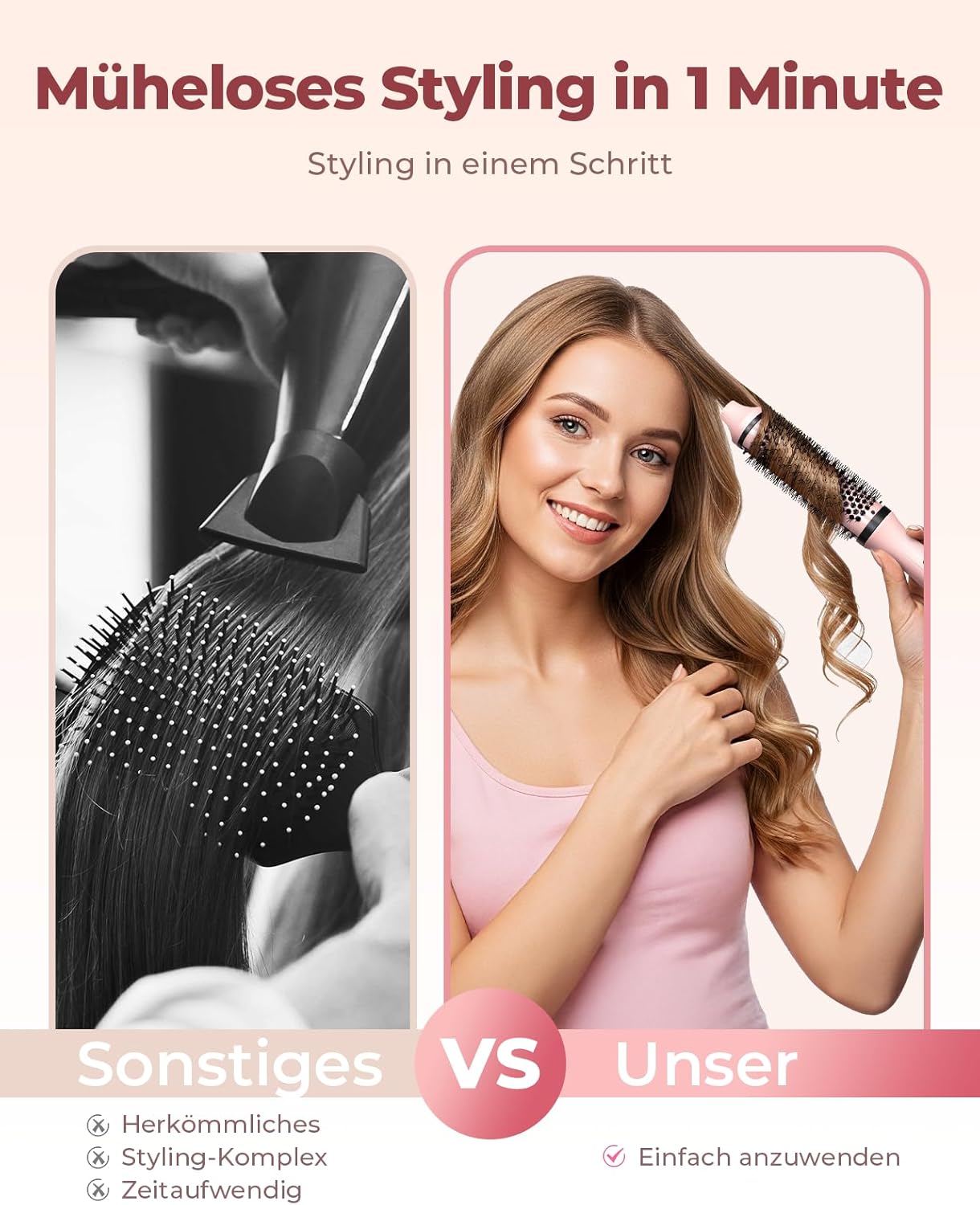 Thumbnail 4 de Bopcal Thermal Brush 3-in-1 MS-C257 – Thermobürste mit Digital-Display, Ionentechnik und 6 Temperaturstufen