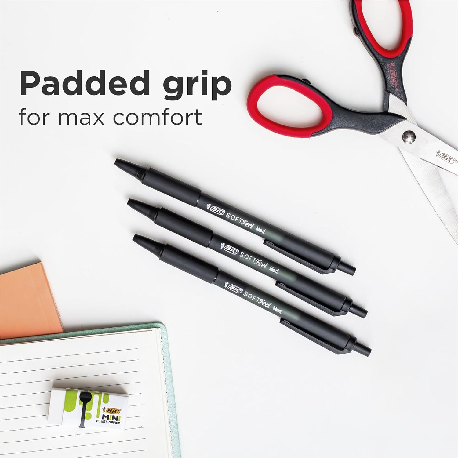 Thumbnail 3 de BIC Soft Feel Ballpoint Pens, 1.0 mm Medium Point, Black Barrel — Box of 36 (Amazon Exclusive)