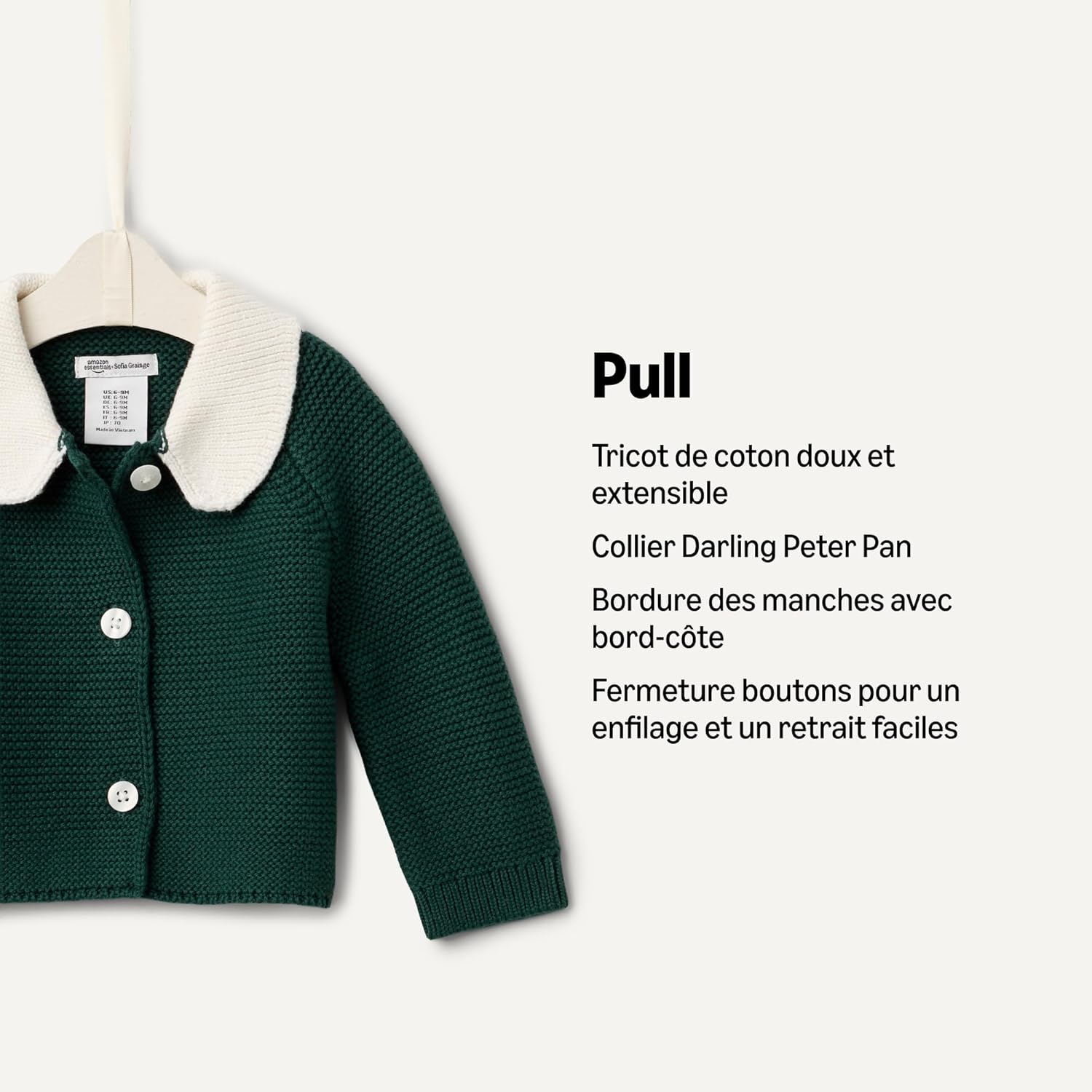 Thumbnail 2 de Amazon Essentials x Sofia Grainge Veste Pull à col Claudine Mixte Bébé et Enfant