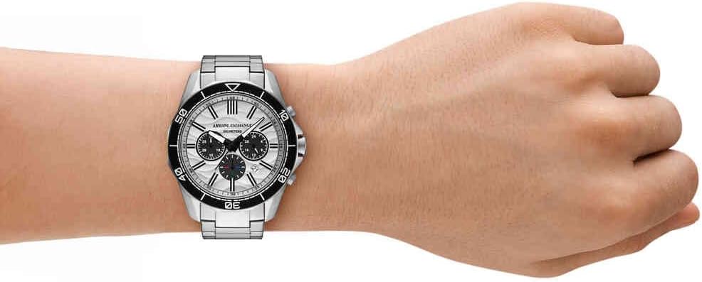 Thumbnail 1 de Armani Exchange Silver Tone Herrenuhr mit Quarz-Chronograph und 44 mm Gehäuse – Edelstahlband