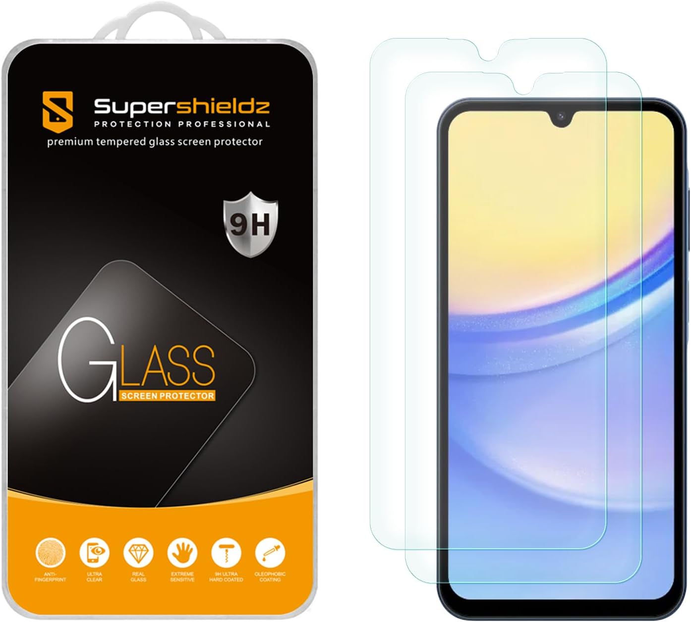 Detalle de Supershieldz 2 Pack Tempered Glass for A15