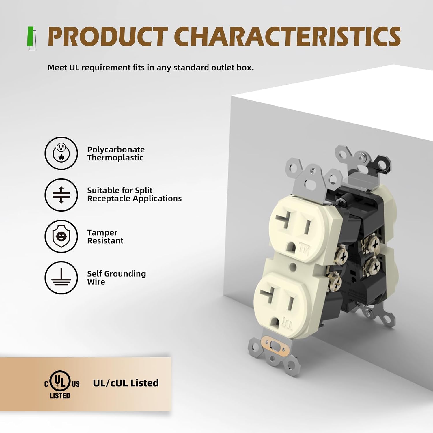 Detalle 2 de TOPELER Duplex Receptacle Outlet 20A