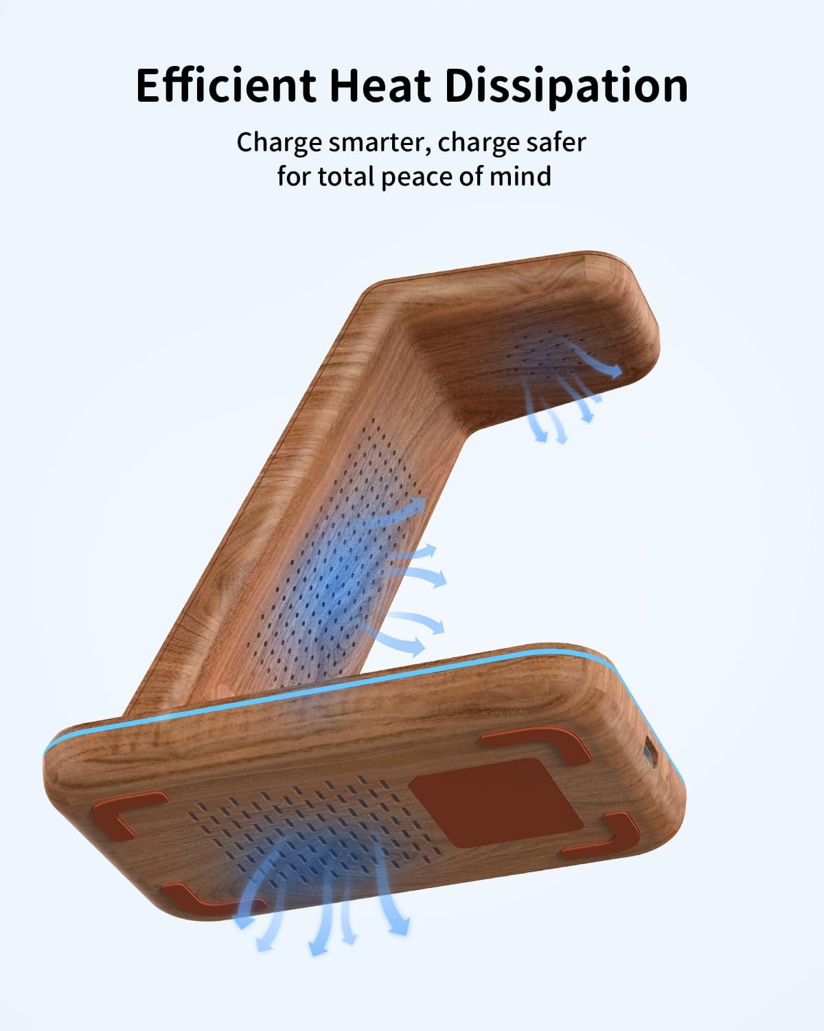 Thumbnail 4 de GEEKERA 3-in-1 Wireless Charging Station (Wood Grain)