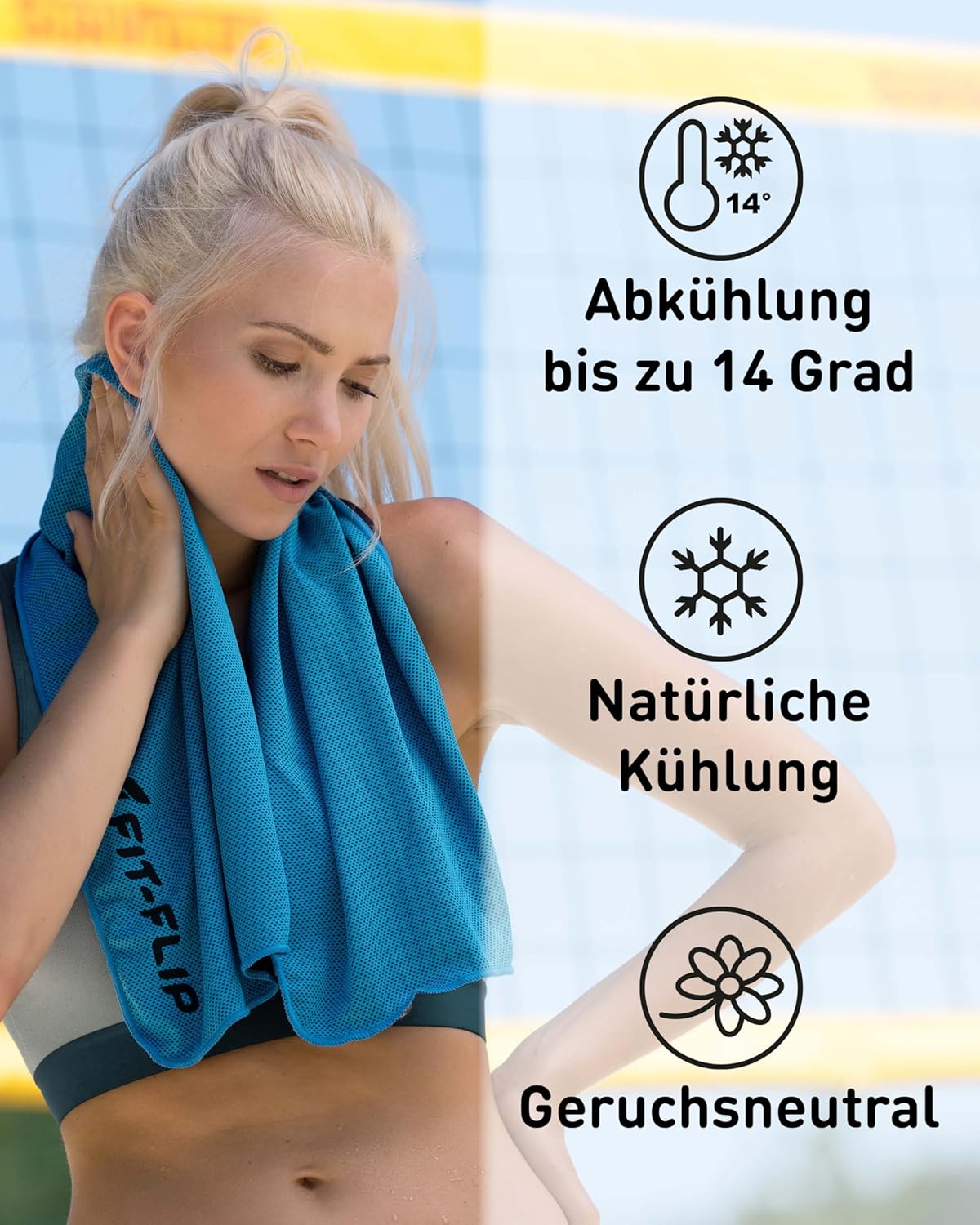 Detalle 2 de Fit-Flip Kühltuch 3er Set für Sport