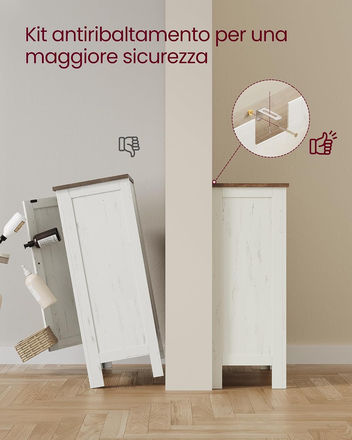 Thumbnail 5 de VASAGLE LIRY Mobile da Bagno 4 cassetti