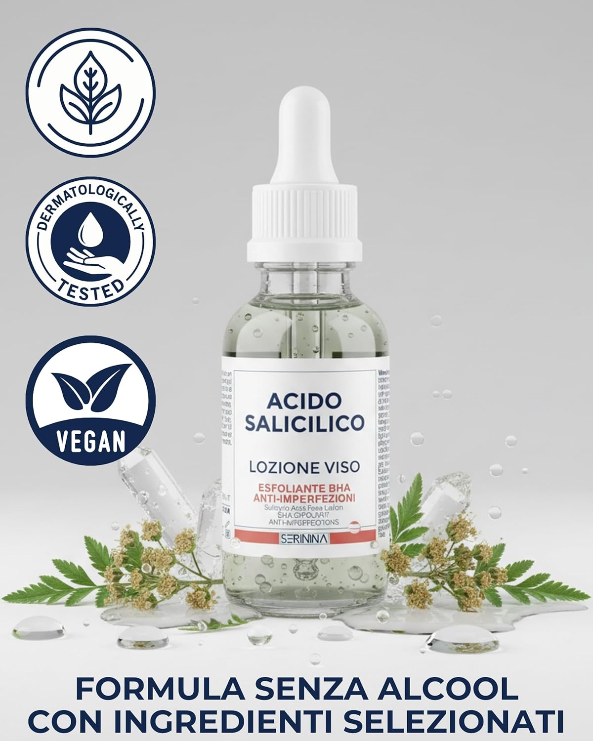 Thumbnail 6 de SERININA Acido Salicilico Viso – Siero Esfoliante BHA 2% per Acne e Pori Dilatati