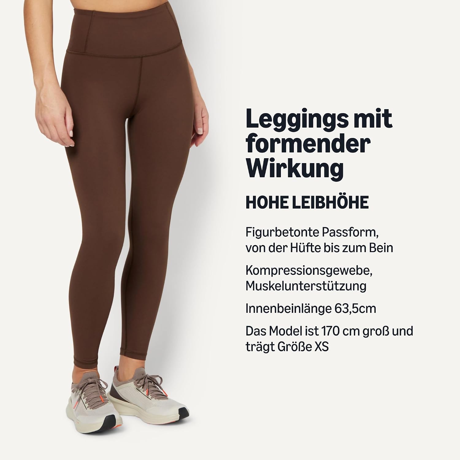Detalle de Amazon Essentials Damen Power Sculpt Leggings 7/8 mit hohem Bund – Innennaht 63,5 cm (DE Größe S)