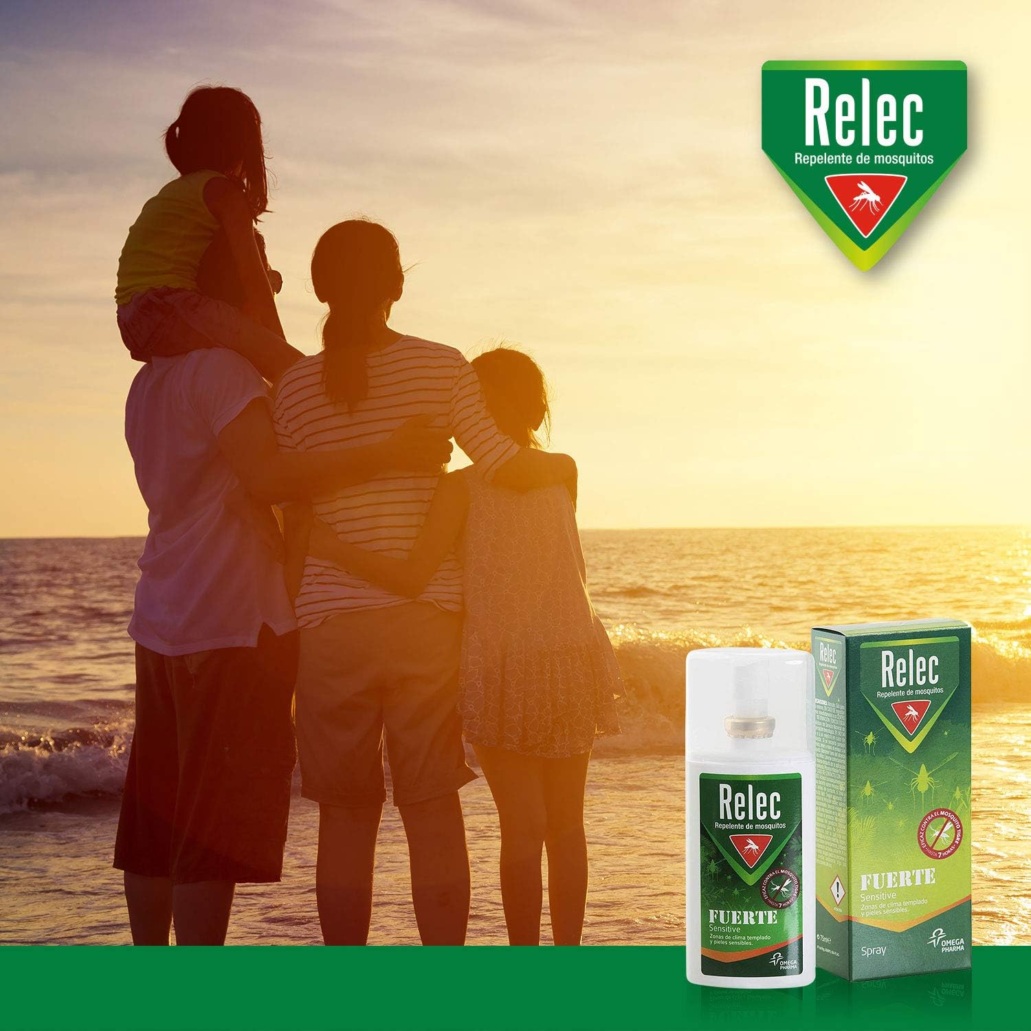 Detalle 2 de Relec Fuerte Sensitive Familiar Spray Antimosquitos 75 ml (sin olor ni alcohol) para pieles sensibles