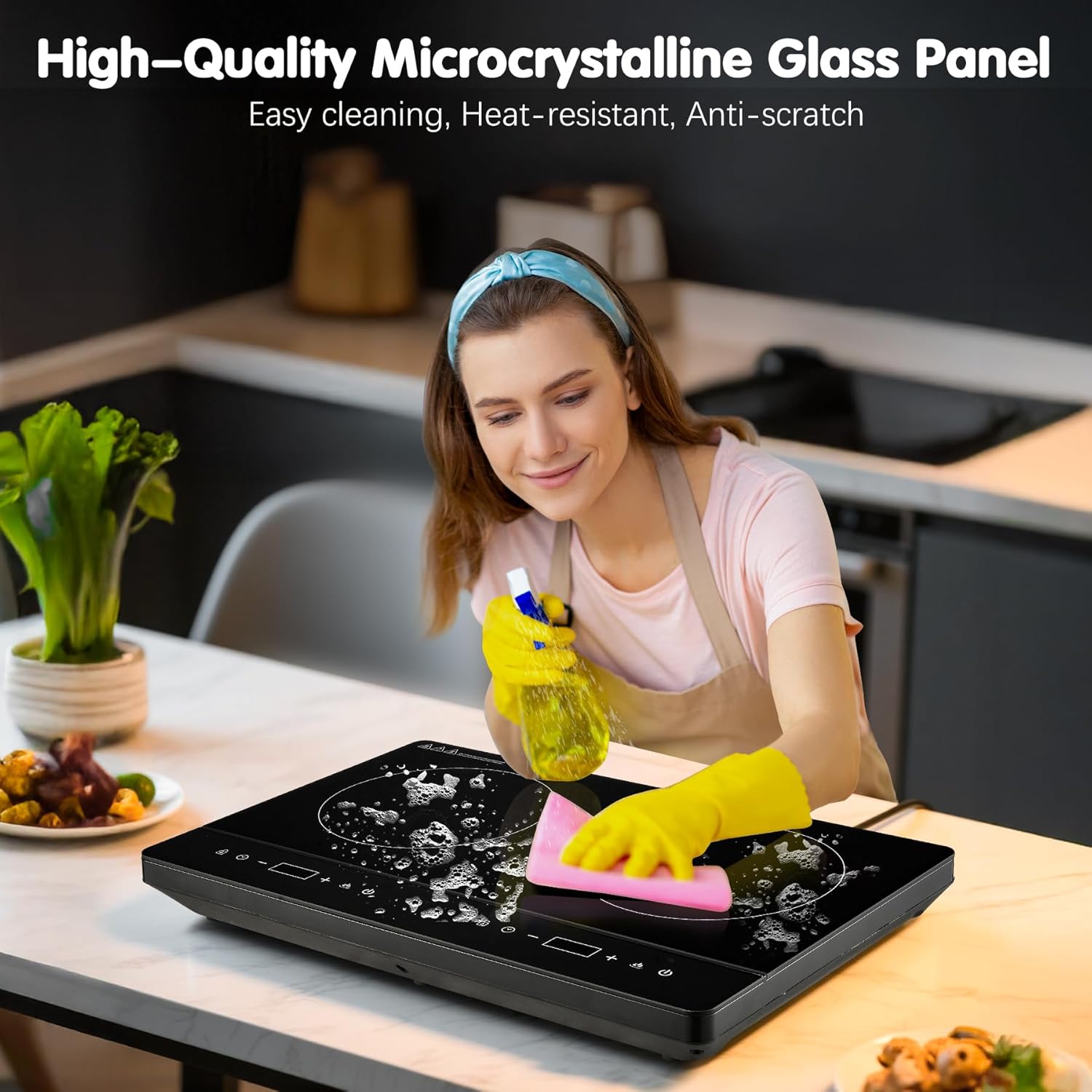 Thumbnail 6 de KICHPOWER Doppel-Induktionskochplatte mit 2 Zonen, 10 Stufen & 180-Min-Timer