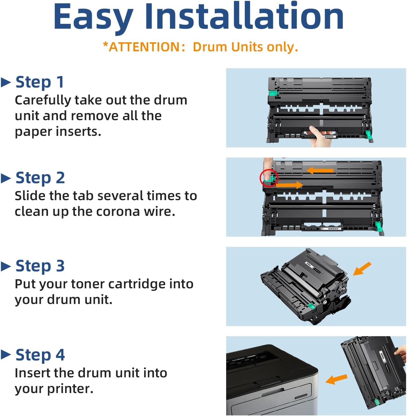 Detalle 2 de Skydo DR820 Drum Unit for Brother Printers, Up to 30,000 Pages