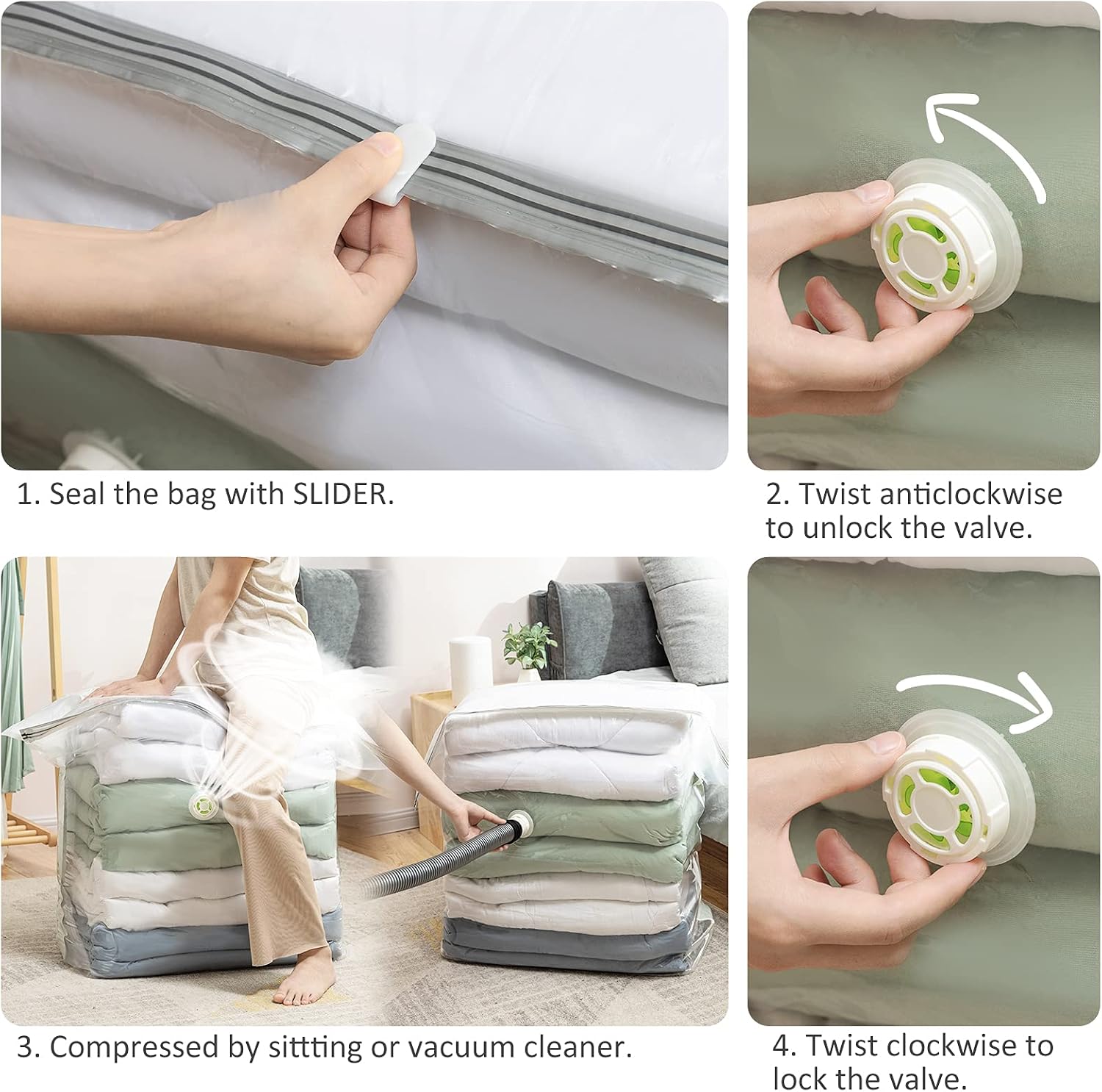 Detalle de TAILI Extra Large Vacuum Storage Bags Cube 4 Super Jumbo – 40x28x18x18 Inch