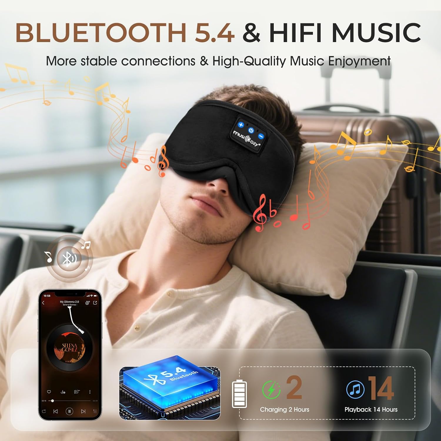 Thumbnail 5 de MUSICOZY Sleep mask Headphones 14H Bluetooth