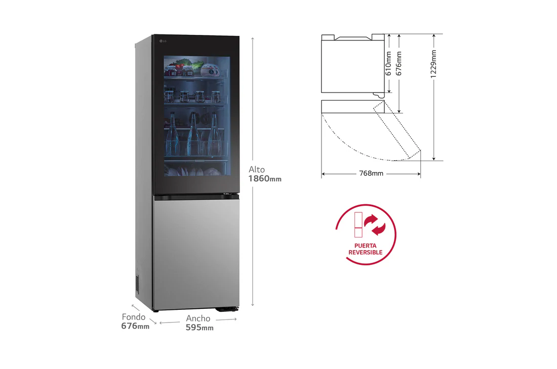 Detalle 2 de LG GBG5160CPY frigorífico combi 352 l
