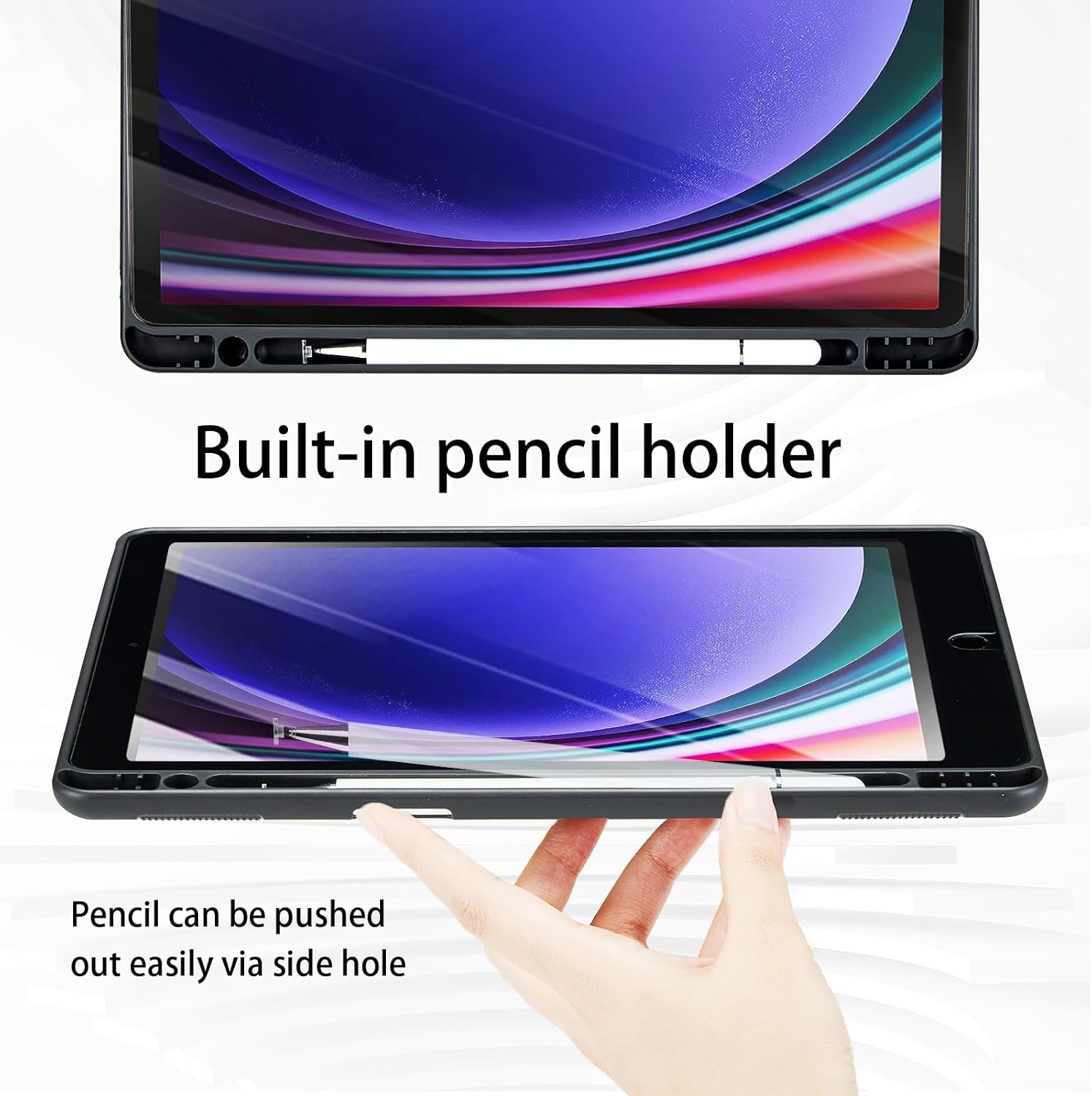 Thumbnail 4 de Oduio Galaxy Tab Folio Case for S10 Lite and S10 FE, Blue PU Leather