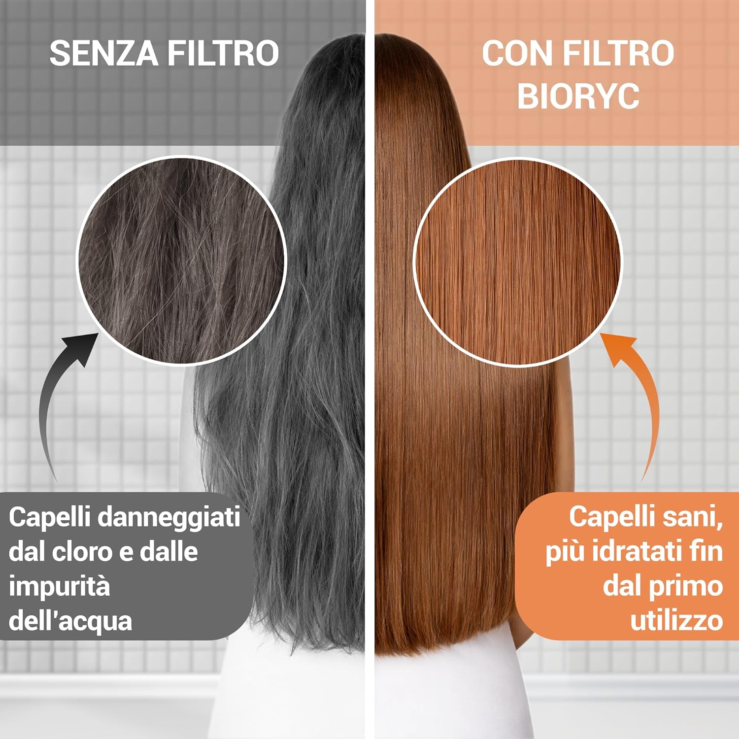 Thumbnail 4 de BIORYC Soffione Doccia con Filtro + 2 Filtri: Potenza, Anticalcare e Purificazione per Corpo e Capelli