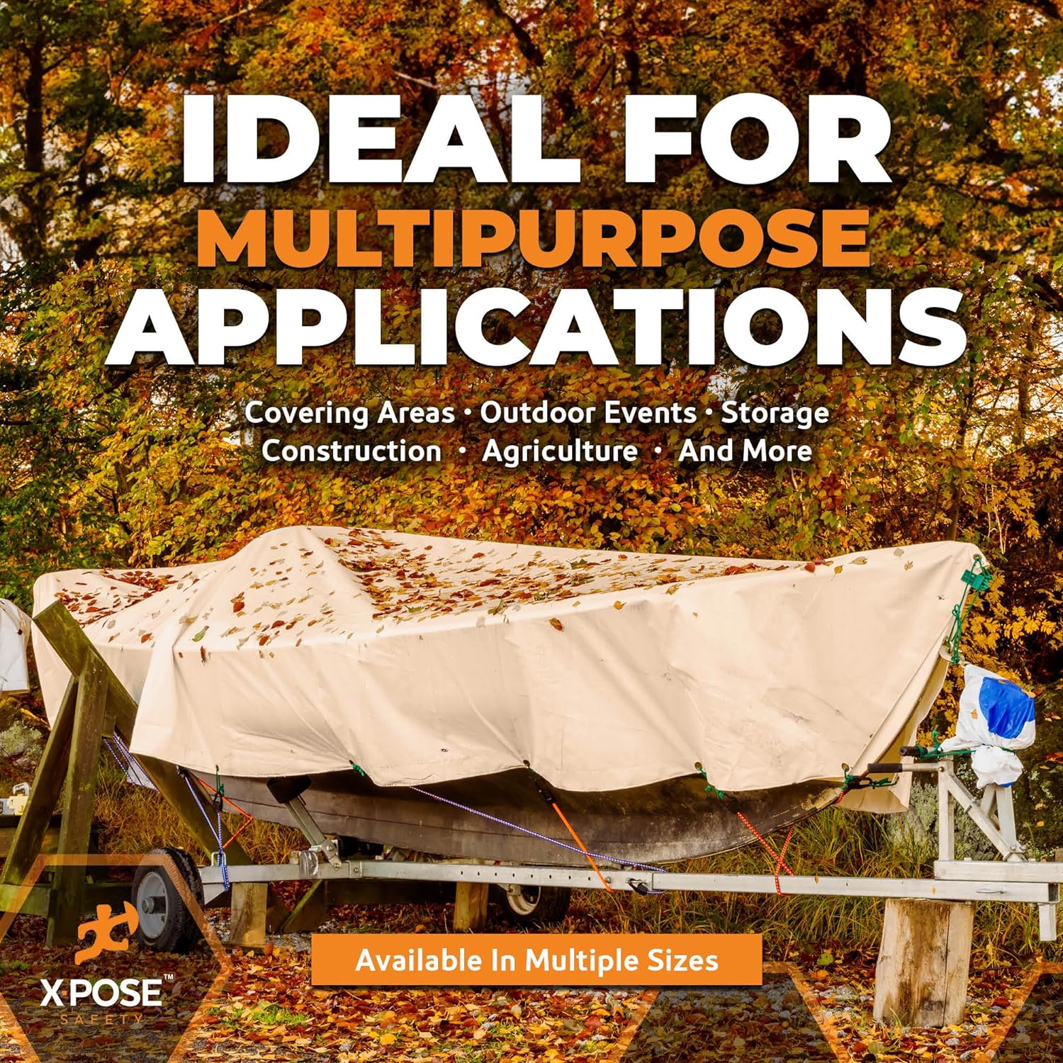 Thumbnail 6 de Heavy Duty Tan Poly Tarp 5' x 7' by Xpose Safety