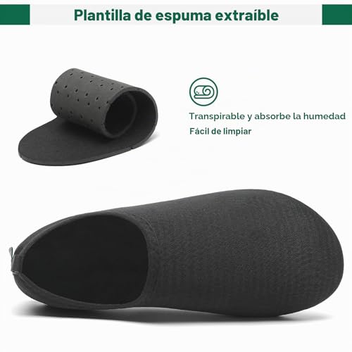 Detalle de SAGUARO Escarpines Hombre Mujer Agua – Zapatillas de Playa con Secado Rápido y Suela Antideslizante (Gr.44/45)