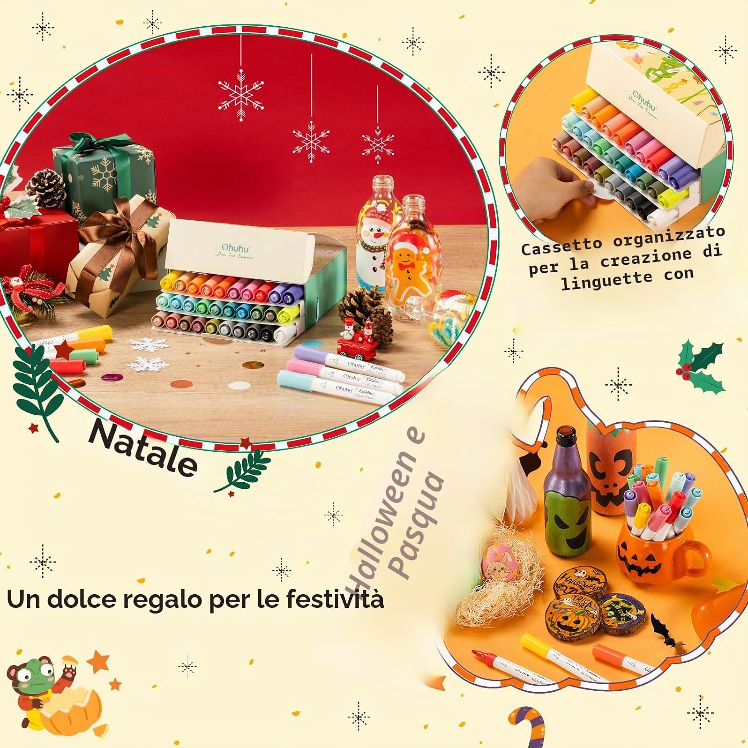 Thumbnail 6 de Ohuhu Pennarelli acrilici con anima in cotone: 30 colori ad alta capacità