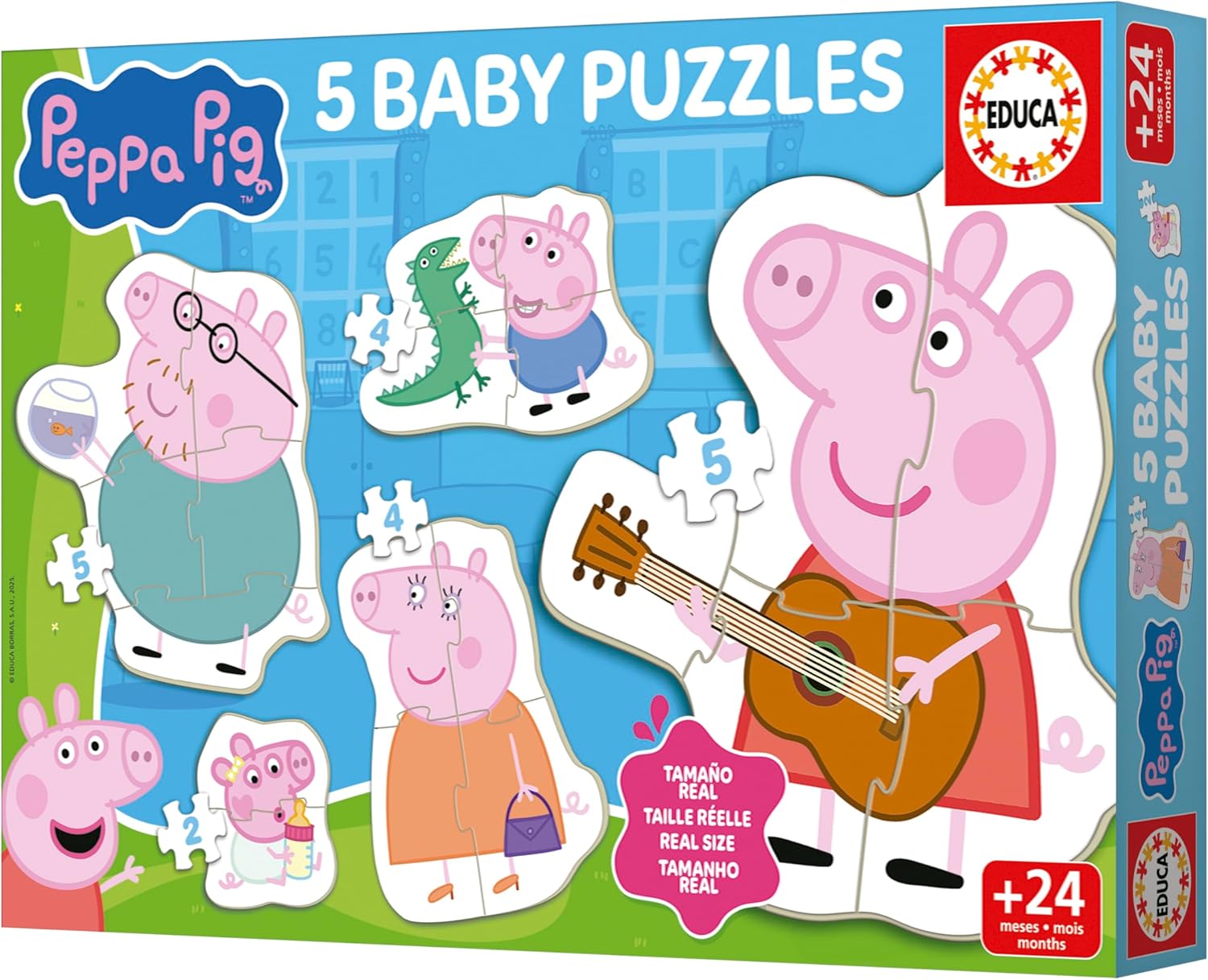 Thumbnail 2 de Educa – Lot de 5 puzzles progressifs bébé Peppa Pig (3 à 5 pièces) pour enfants dès 2 ans