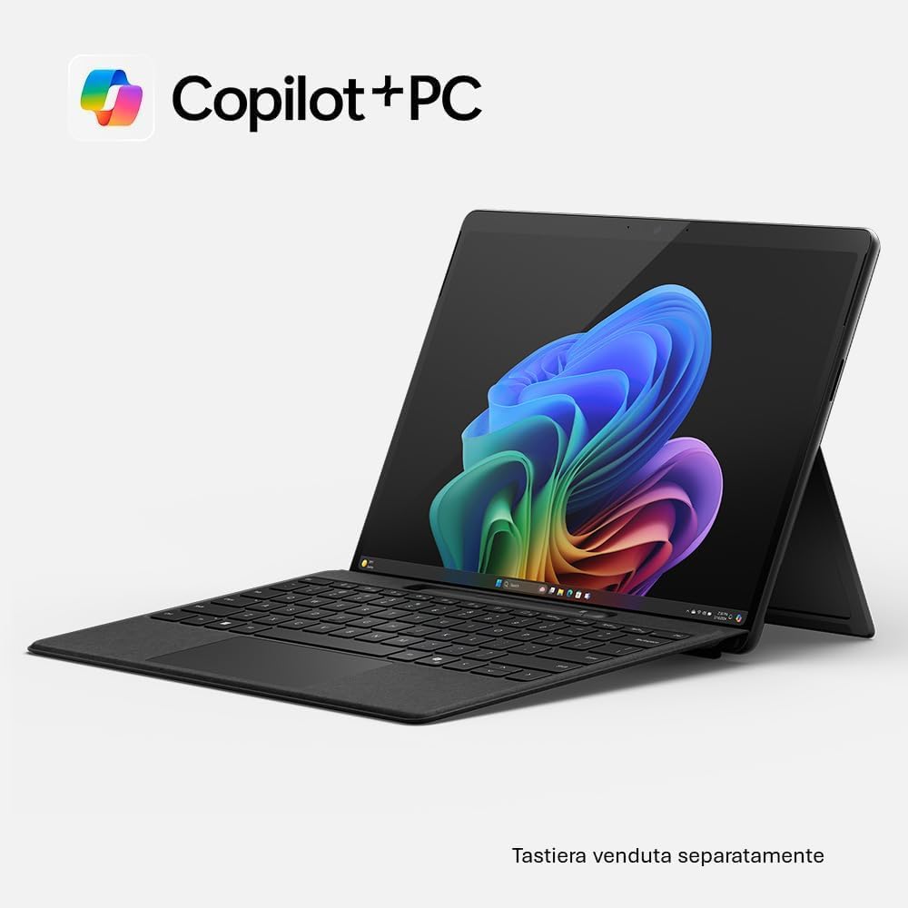Thumbnail 1 de Microsoft Surface Pro (alimentatore incluso) – Copilot+ PC, 13” OLED Touchscreen, Snapdragon X Elite, 16GB RAM, 256GB SSD, 11ª edizione, Nero – Esclusiva Amazon