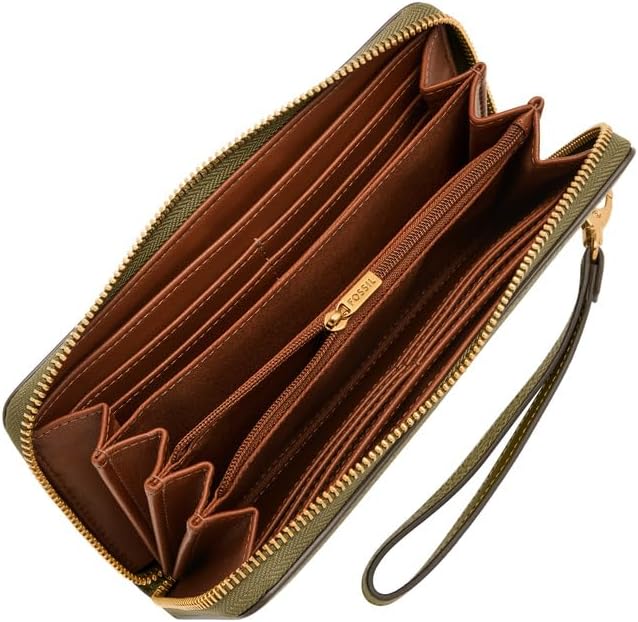 Detalle 2 de Fossil Logan Portefeuille pochette zippé en cuir ou en PU pour femme