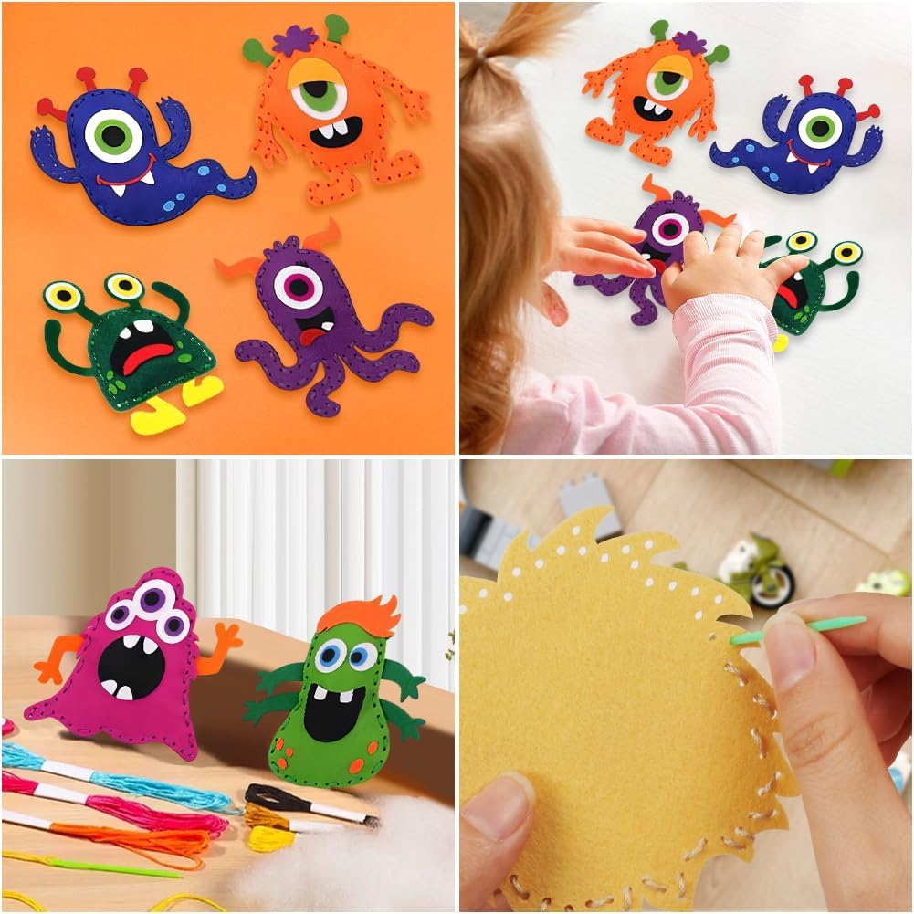 Detalle 2 de Vicloon 12‑Piece Monster Sewing Kit for Kids (Ages 5–12)