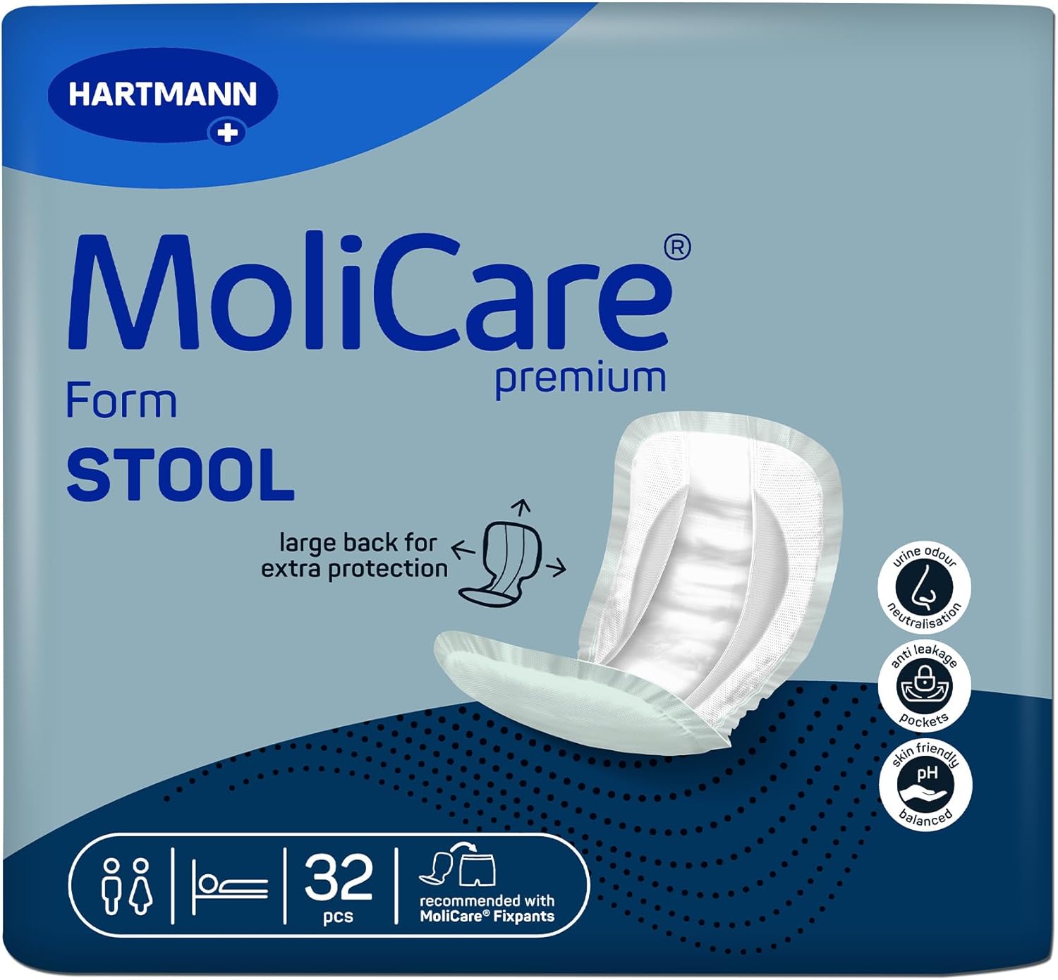Detalle de MoliCare Premium Form Stool Unisex Large 32 pads 🩹