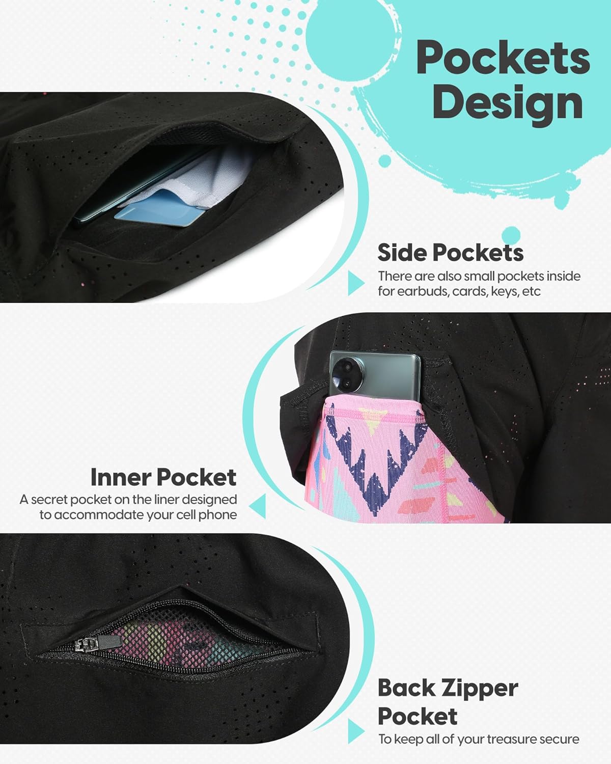 Thumbnail 2 de maamgic Men’s 2-in-1 Running Shorts with Compression Liner (5")