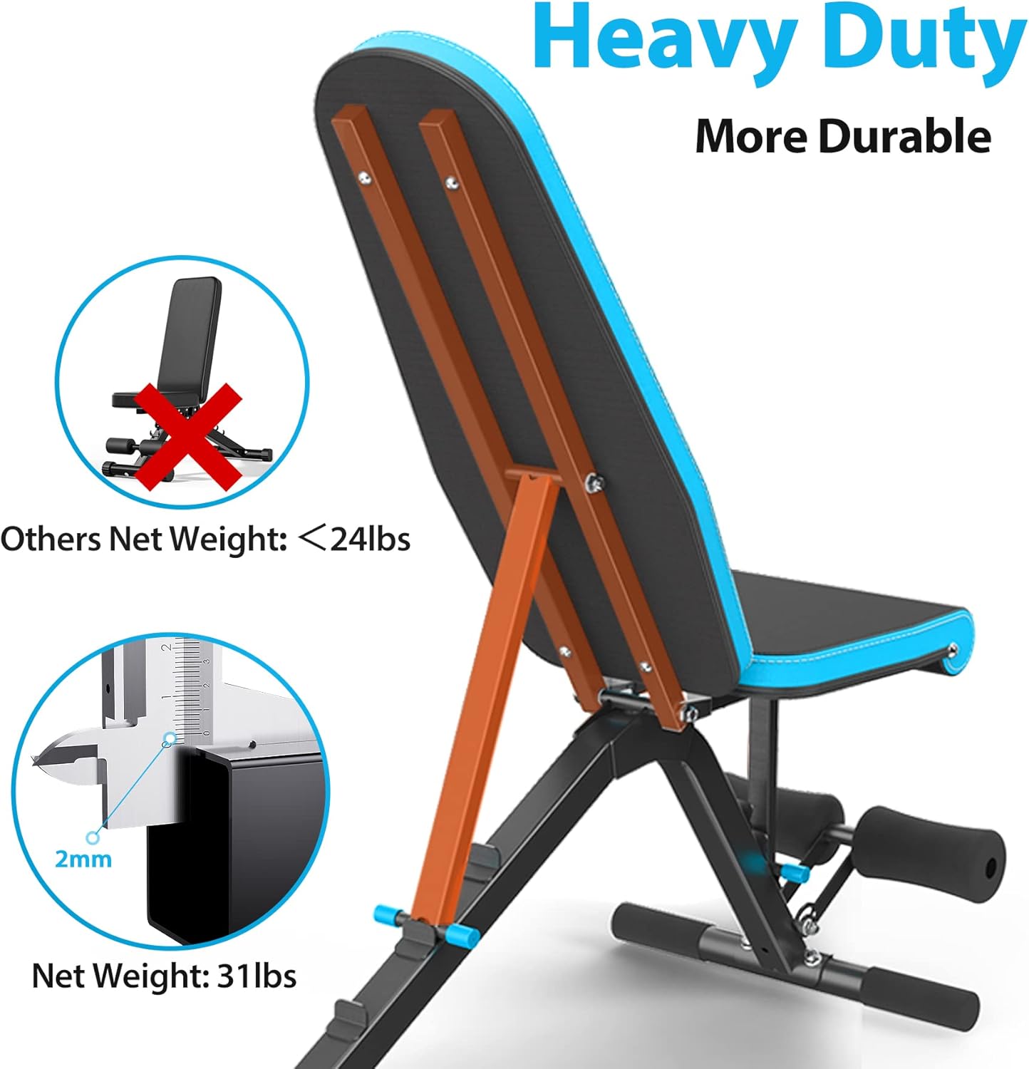 Thumbnail 1 de JX FITNESS Adjustable Weight Bench 660lb