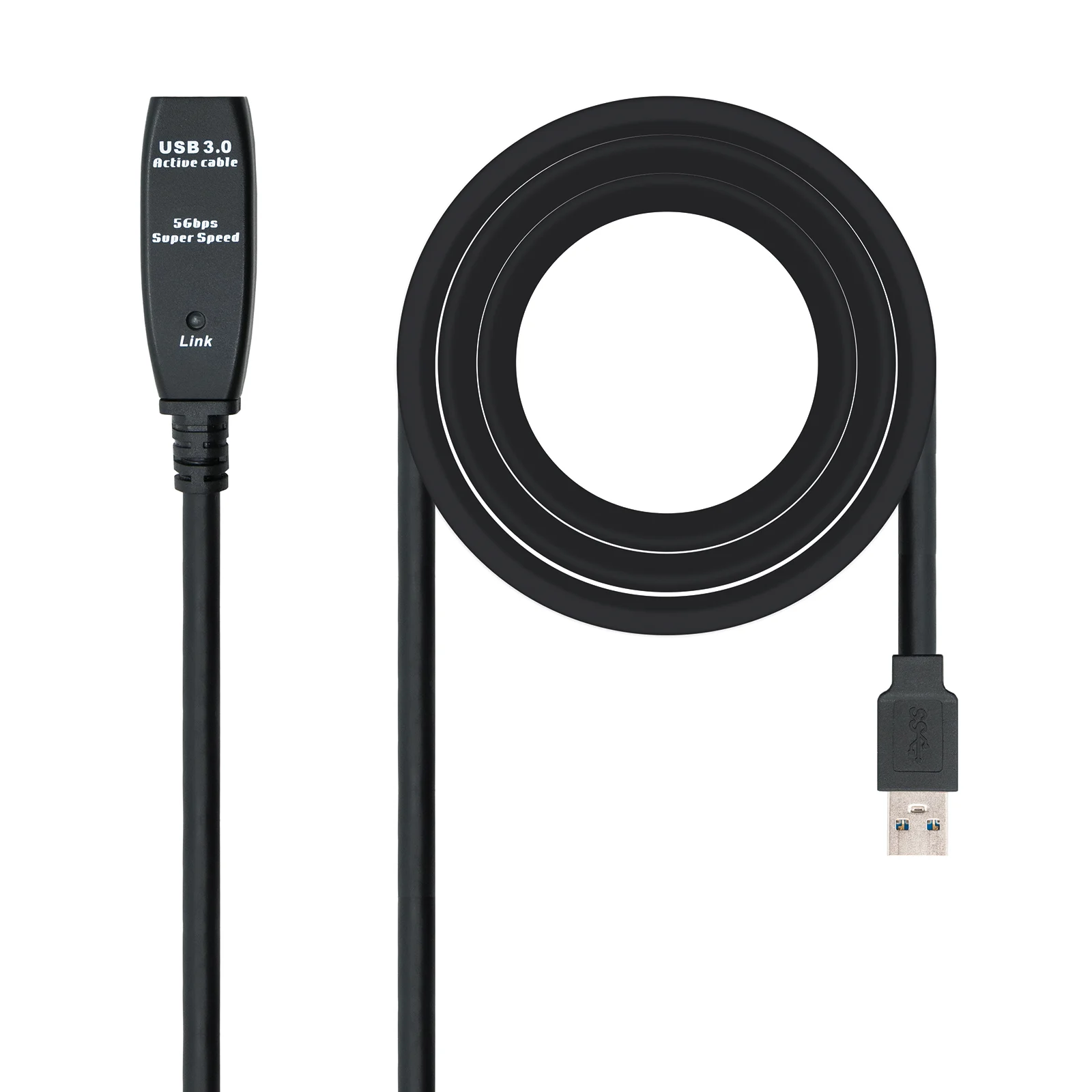 Detalle de Nanocable Prolongador Amplificado USB 3.0 A/M-A/H 5m Negro