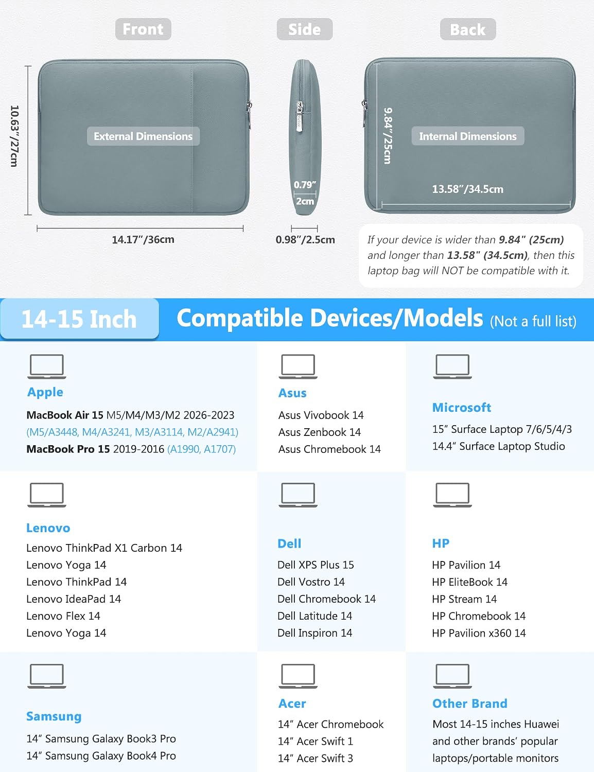 Thumbnail 5 de HYZUO Laptop Hülle Set 14,15 Zoll
