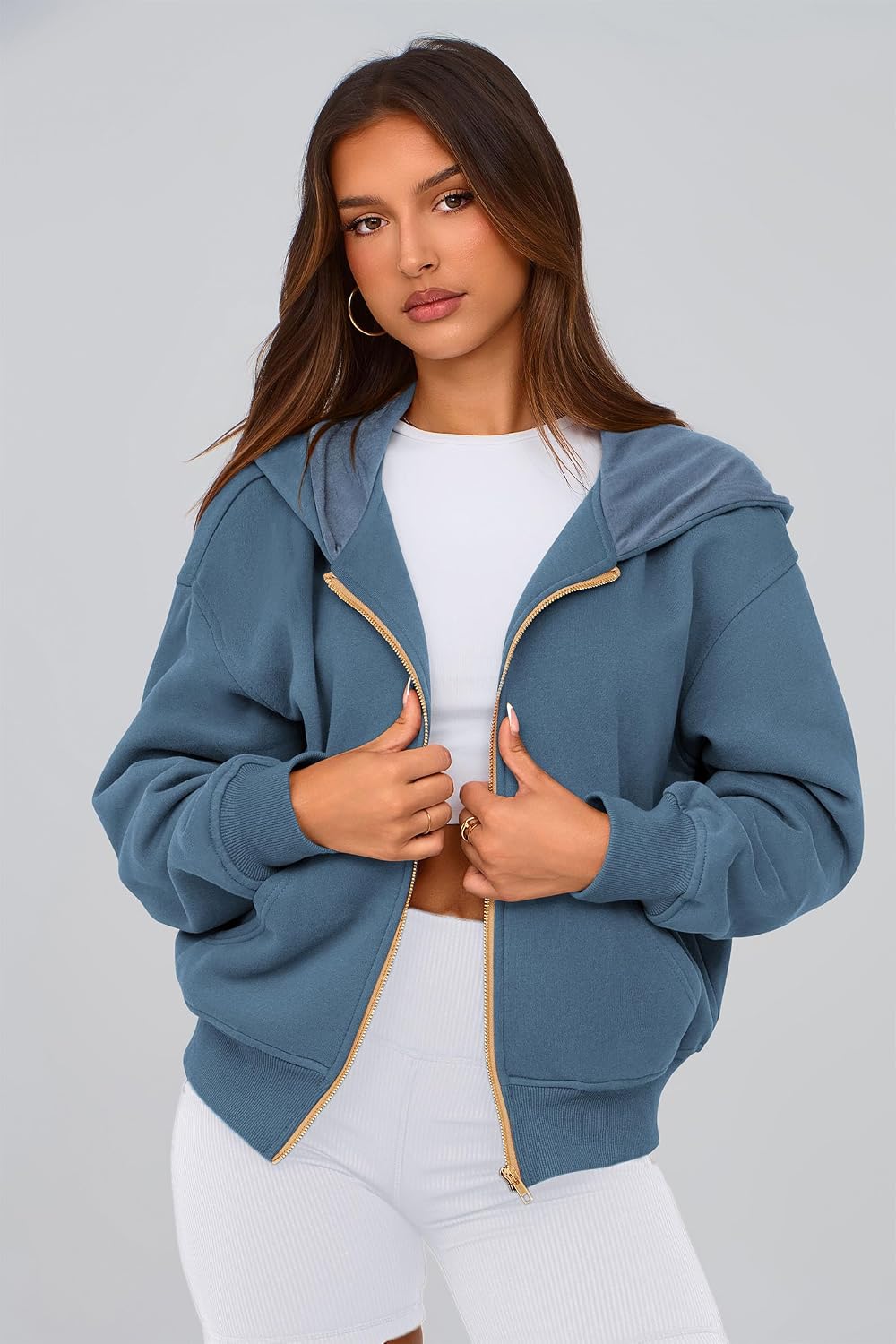 Detalle 2 de PRETTYGARDEN Hoodies Zip Up Hoodie US 4-16