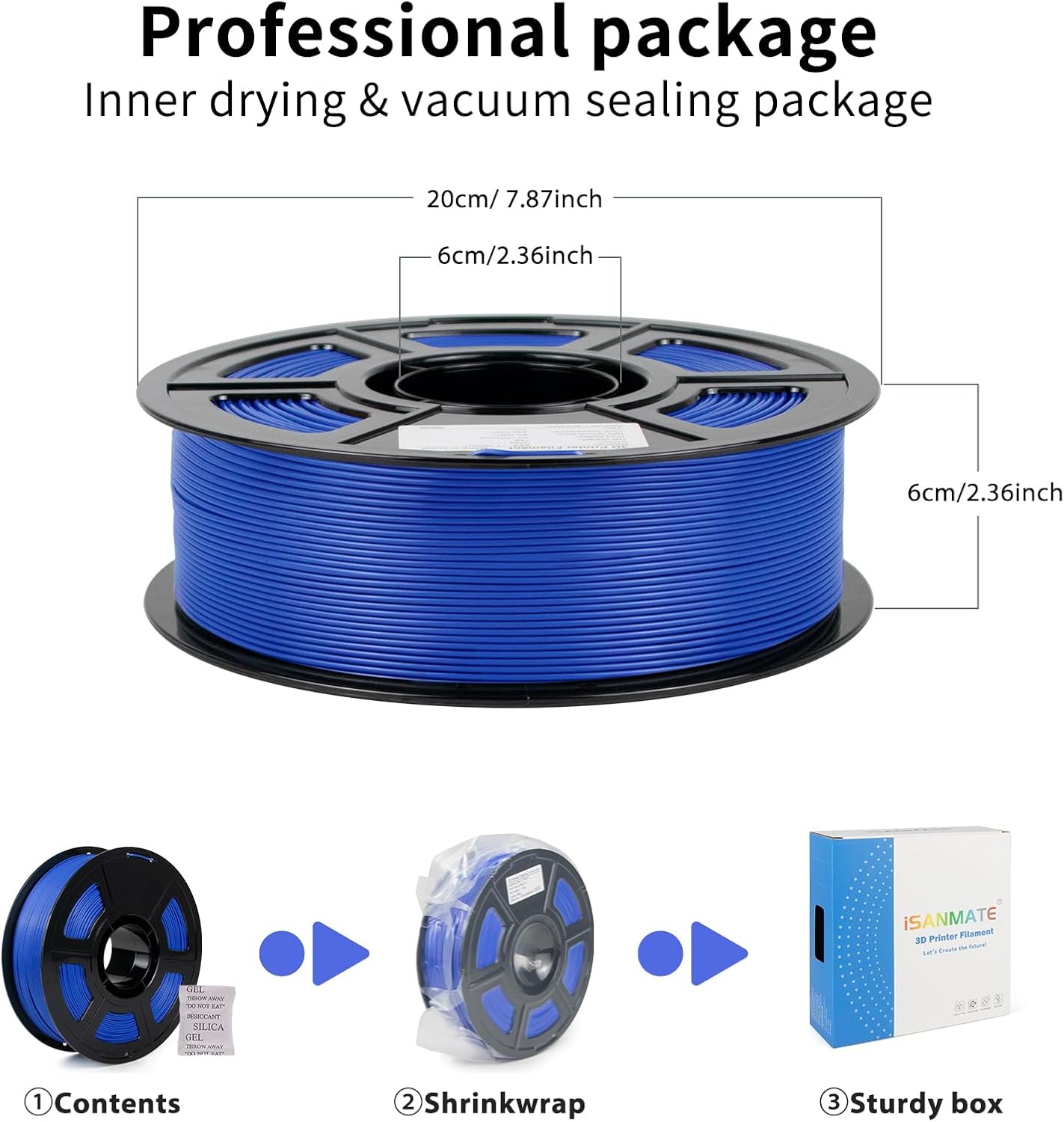 Thumbnail 5 de iSANMATE ASA Filament 1.75mm – Premium Außenmaterial mit Anti-UV Schutz, Blau, 1 kg