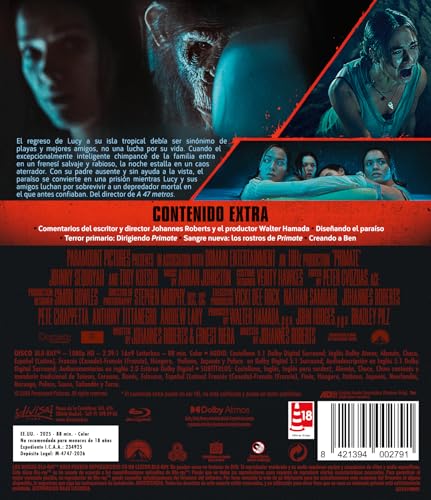 Detalle 2 de Primate (2025) Blu-ray — Johannes Roberts | Divisa Films