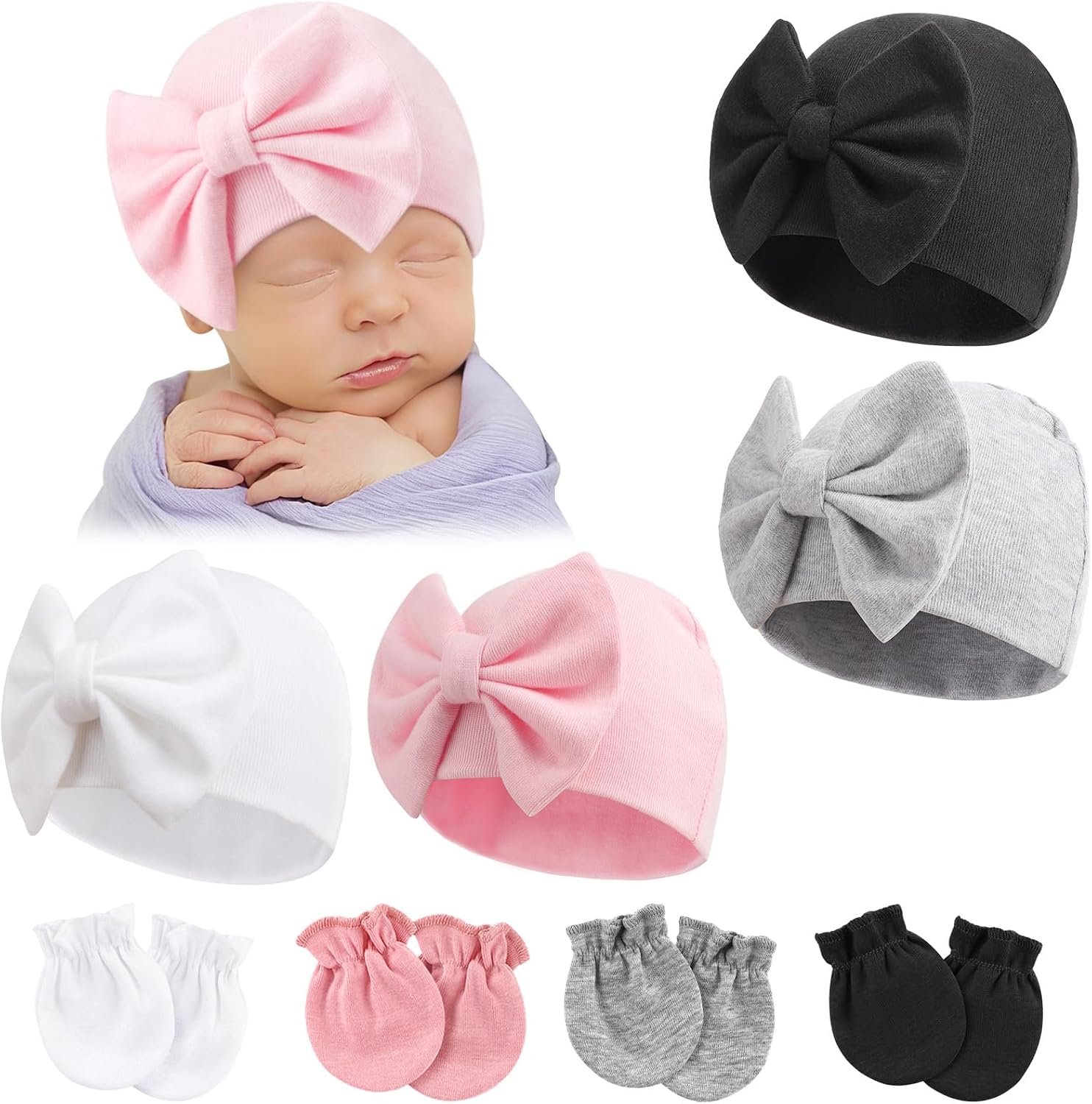 Detalle de DRESHOW Newborn Hats Mittens Set