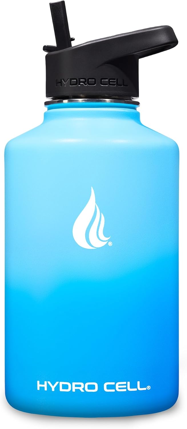 Thumbnail 1 de HYDRO CELL Stainless Steel Insulated Water Bottle with Straw (64oz) – Sky/Blue