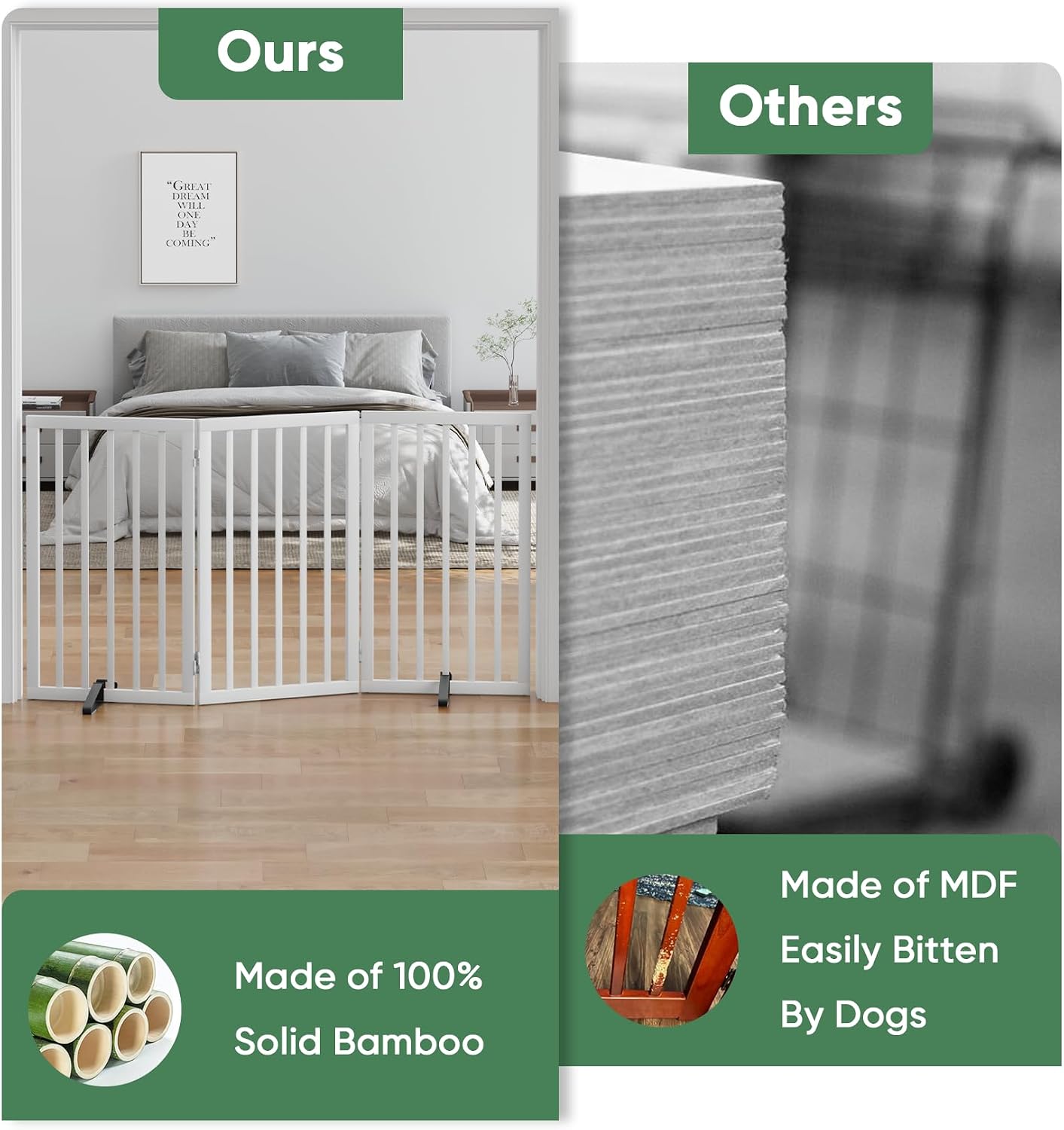 Thumbnail 5 de Algherohein Tall Foldable Dog Gate 3‑panel