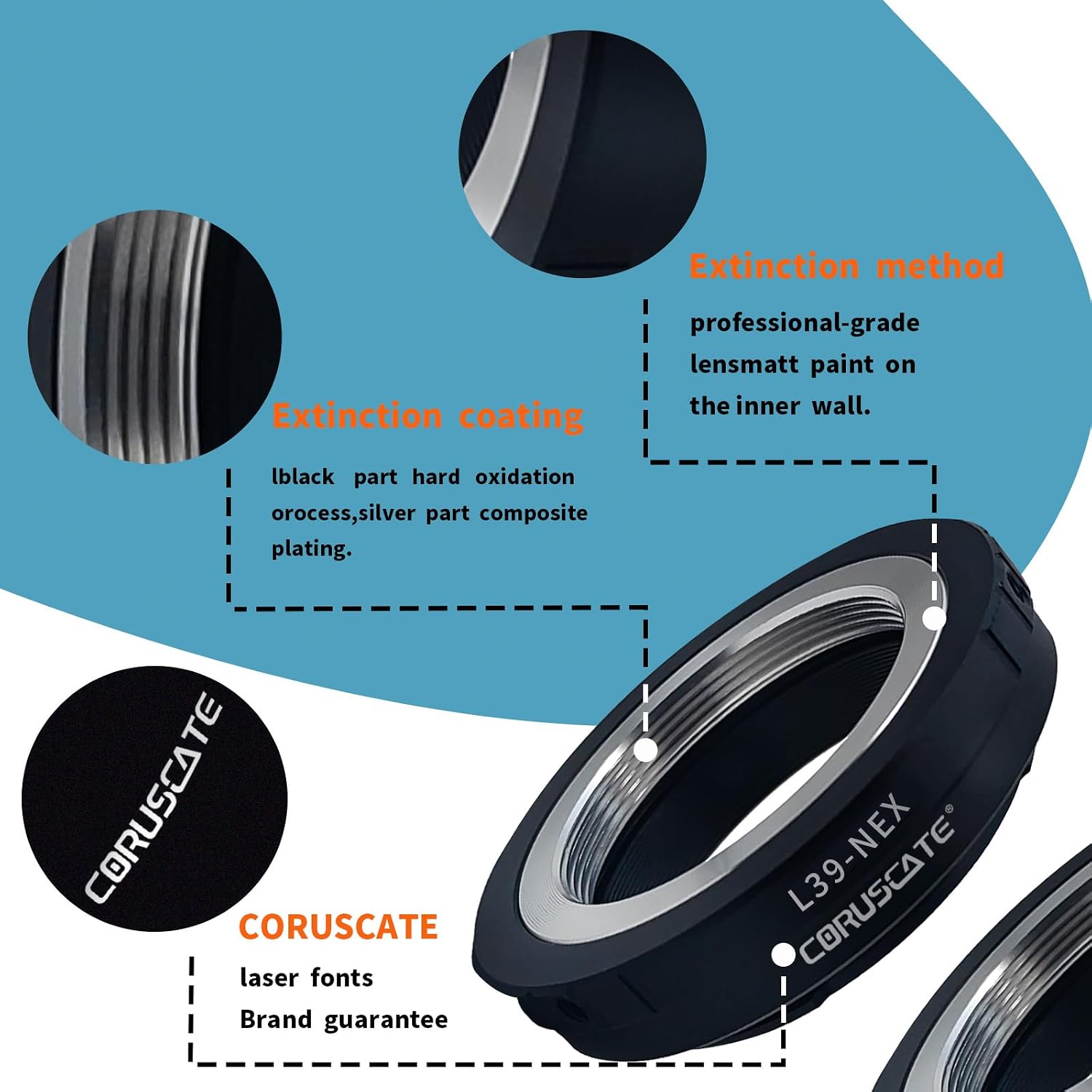 Thumbnail 1 de L39 to NEX Lens Mount Adapter for M39 LTM to Sony NEX E‑Mount Cameras