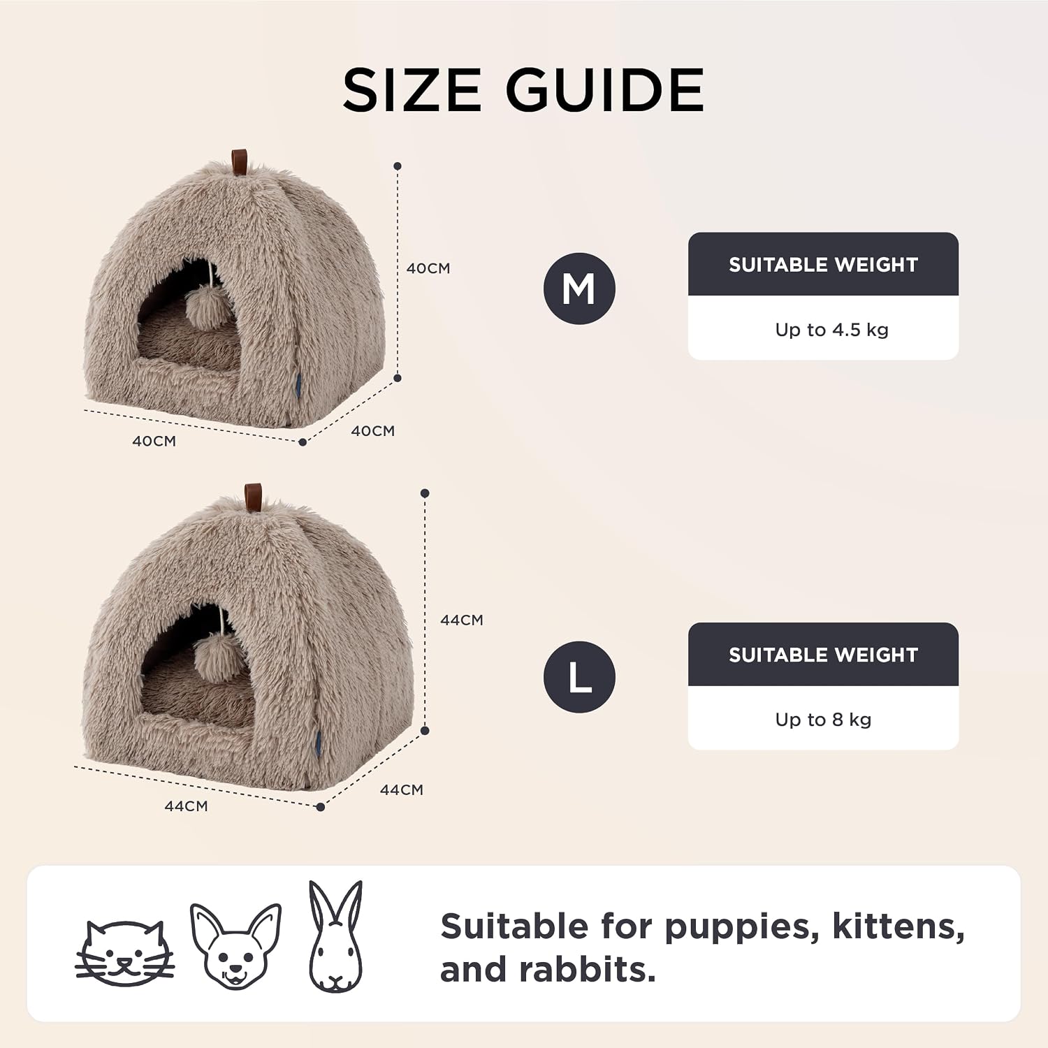 Detalle de Bedsure Cat Cave Bed 44x44x44cm
