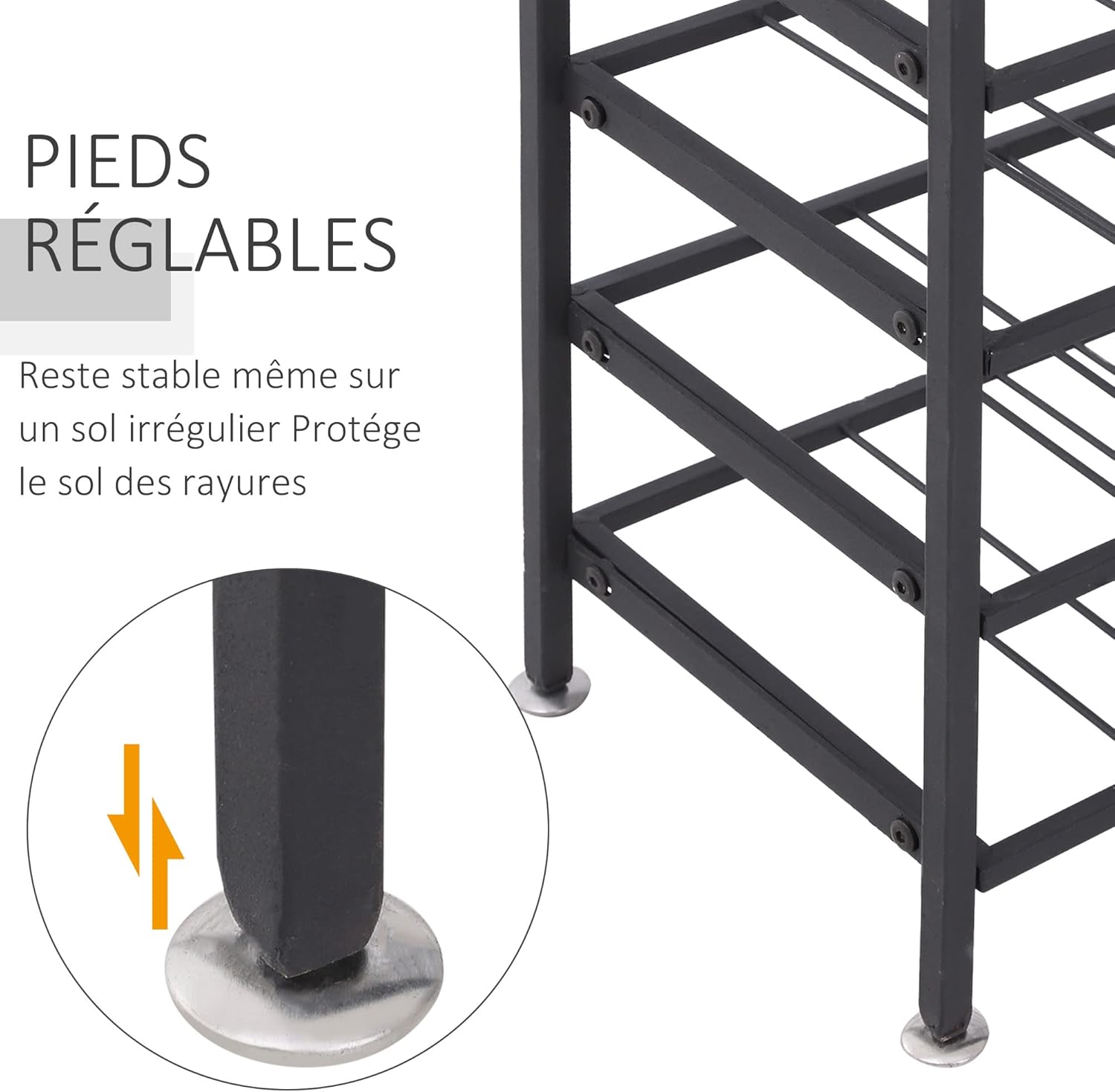 Thumbnail 5 de HOMCOM Étagère à vin Rack – Range-bouteilles 54 bouteilles, métal noir