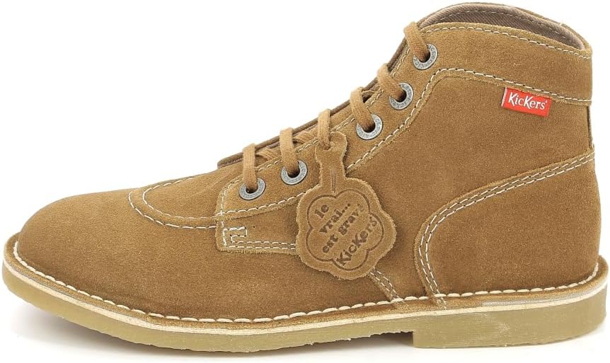 Detalle de Kickers Orilegend Stiefelletten/Damen Boots Camel – Leder, textilgefüttert